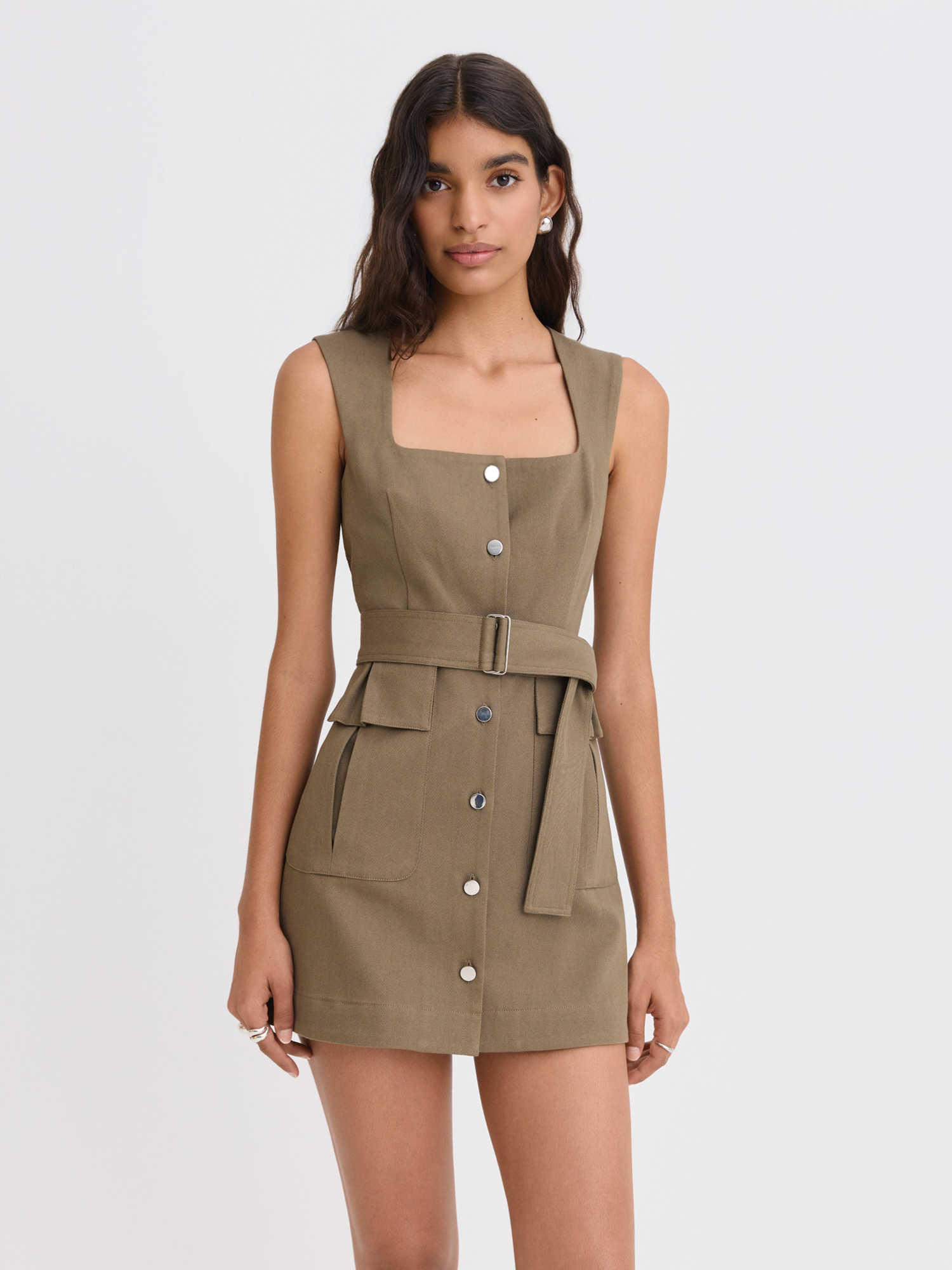 Apron Cargo Army Cotton Mini Dress – Matthew Bruch