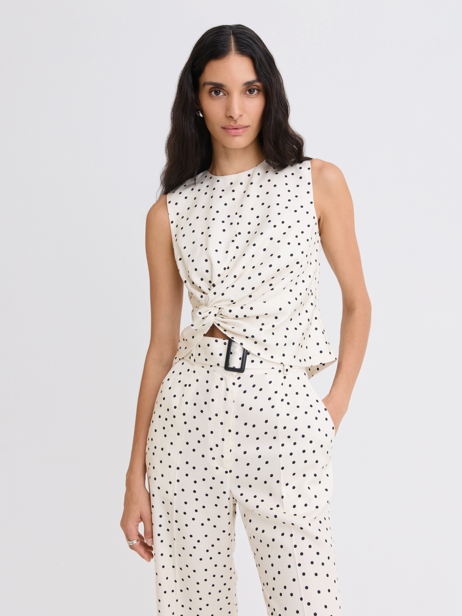 Twist Cream Polka Dot Tank Top – Matthew Bruch