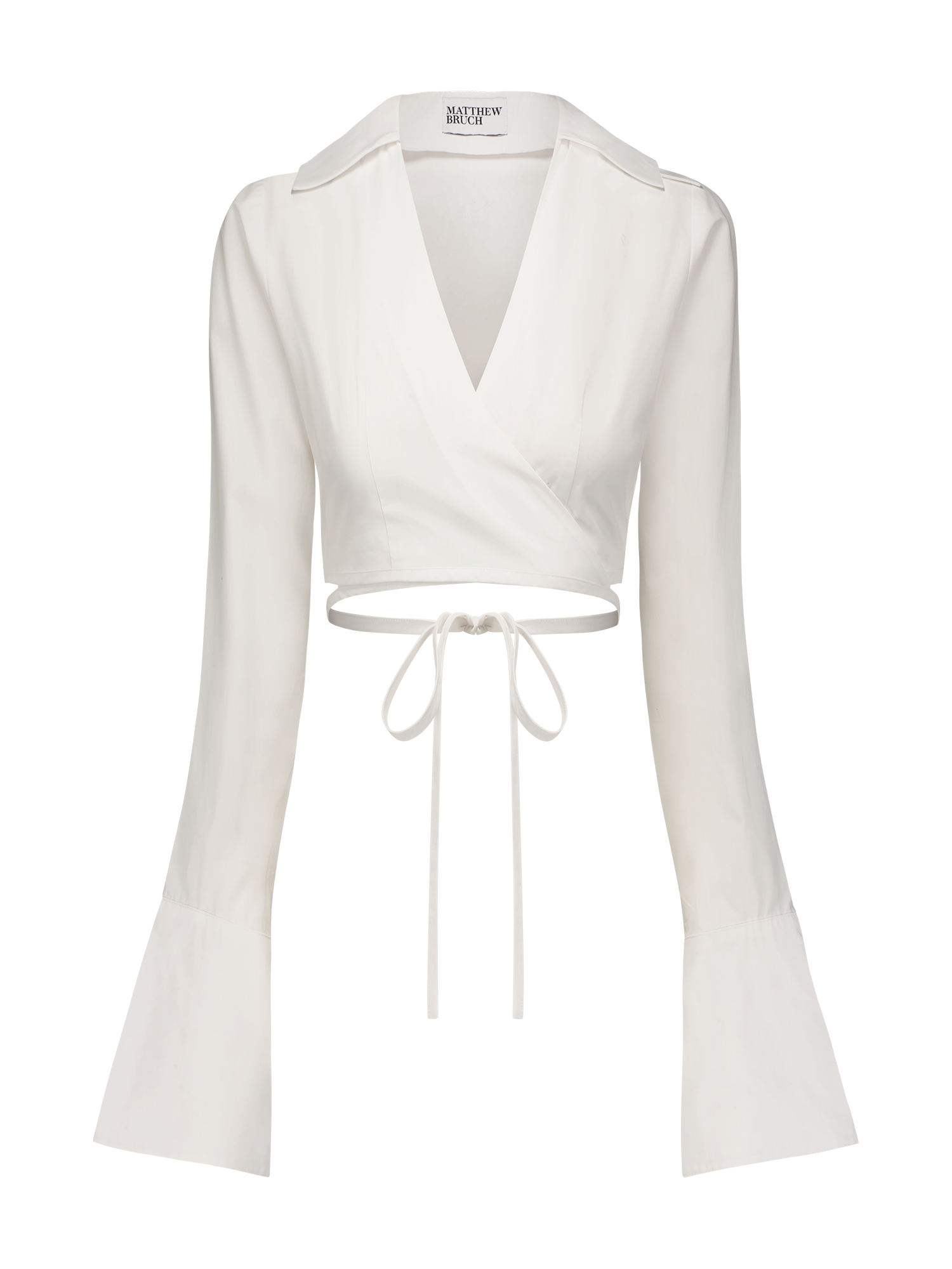 White wrap 2025 blouse long sleeve