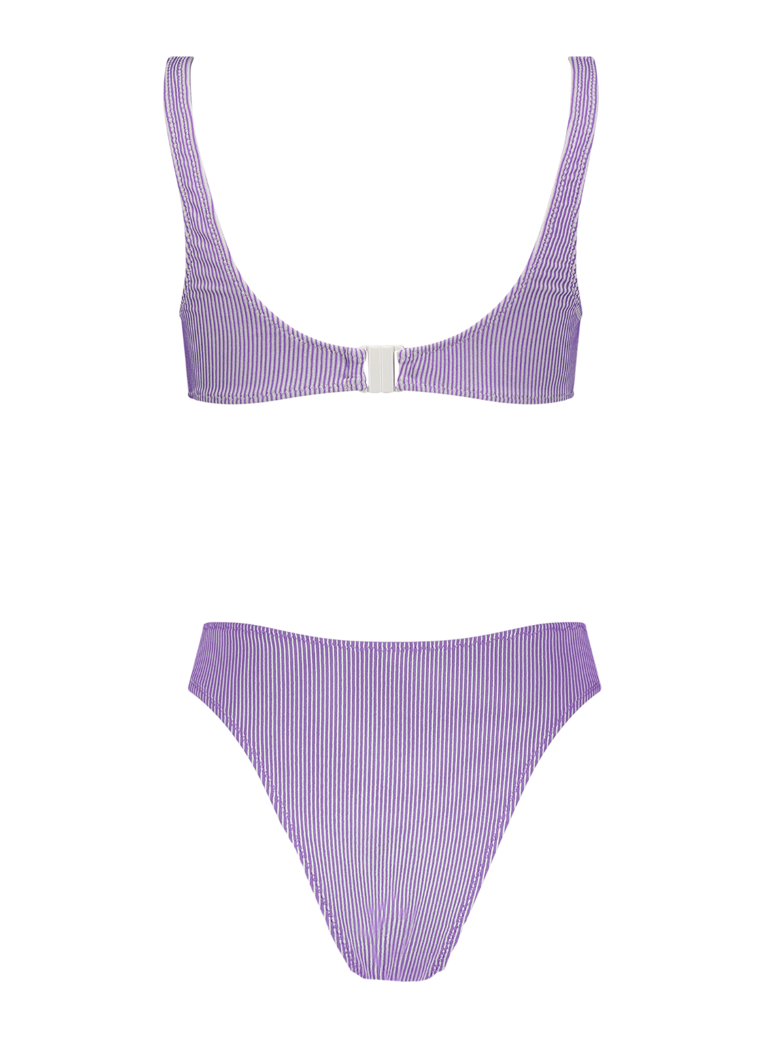Anna Lavender Rib Knit High-Cut Bikini