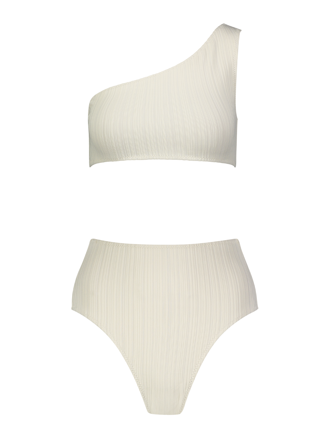 Carolyn Cream Rib High-Waist Bikini