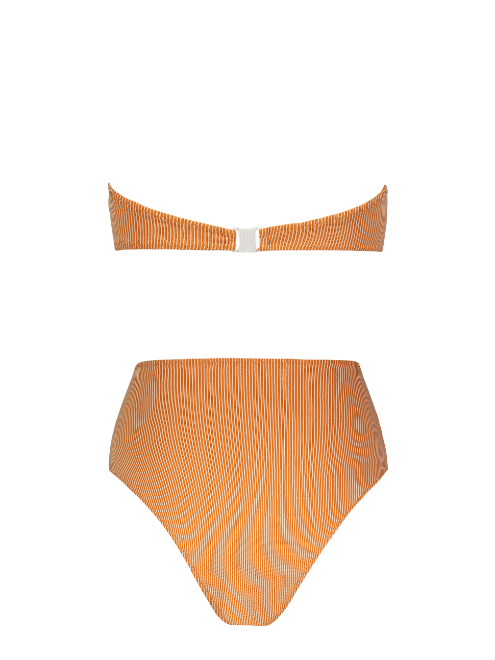 Daria Orange Rib Knit High-Waist Bikini