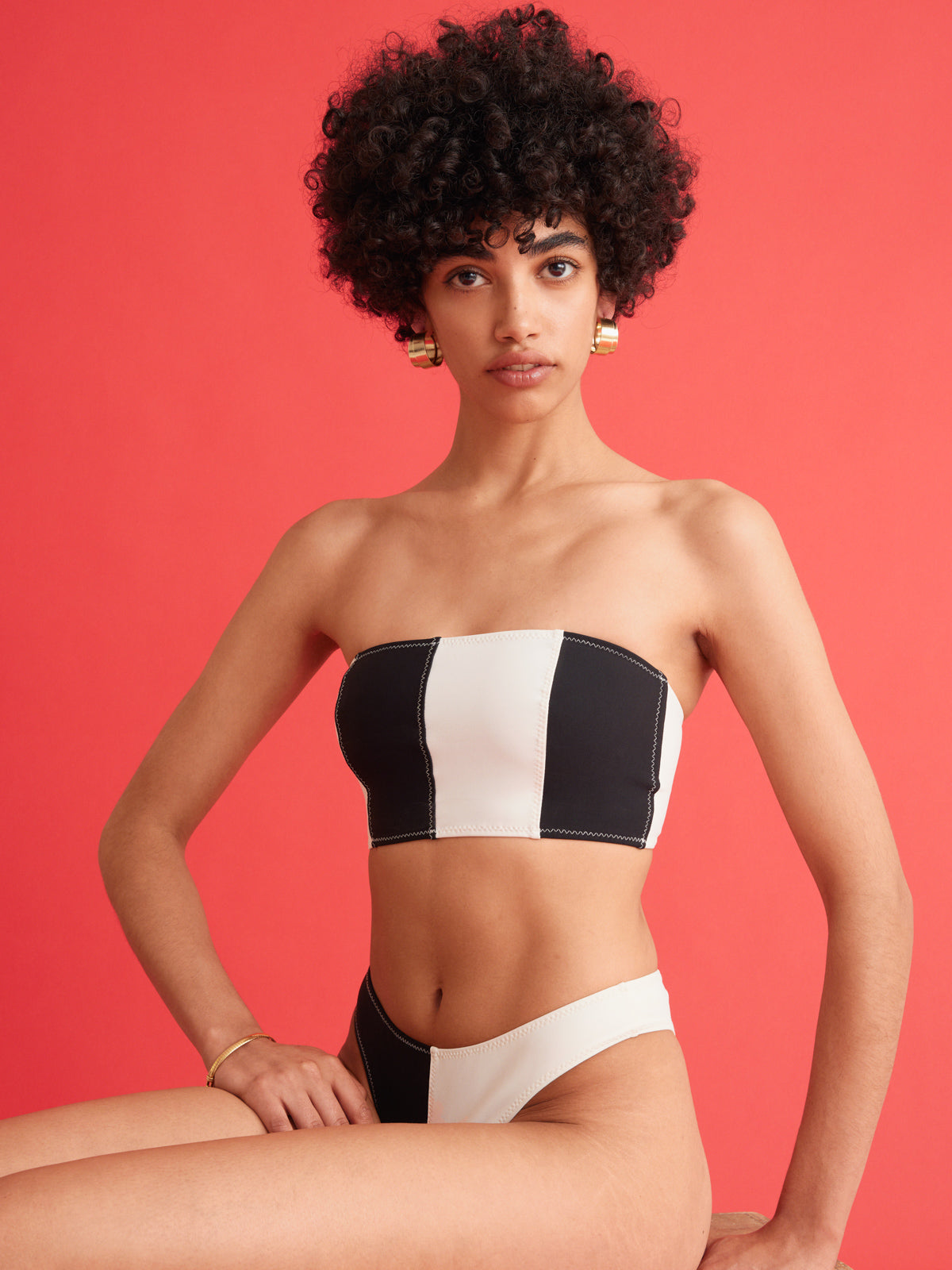 Danielle Black Colorblock Bikini