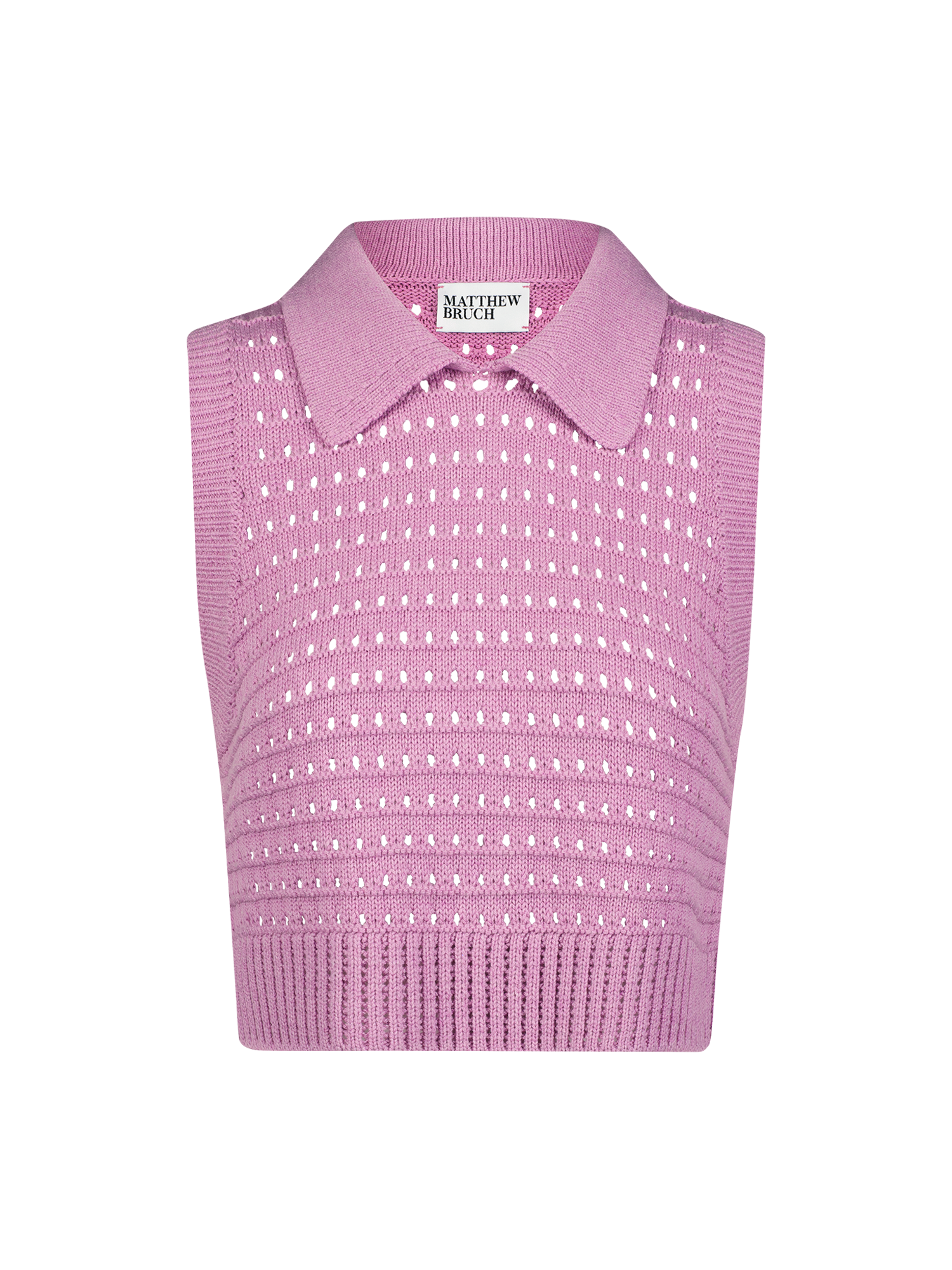 Orchid Knit Mesh Collared Tank Top
