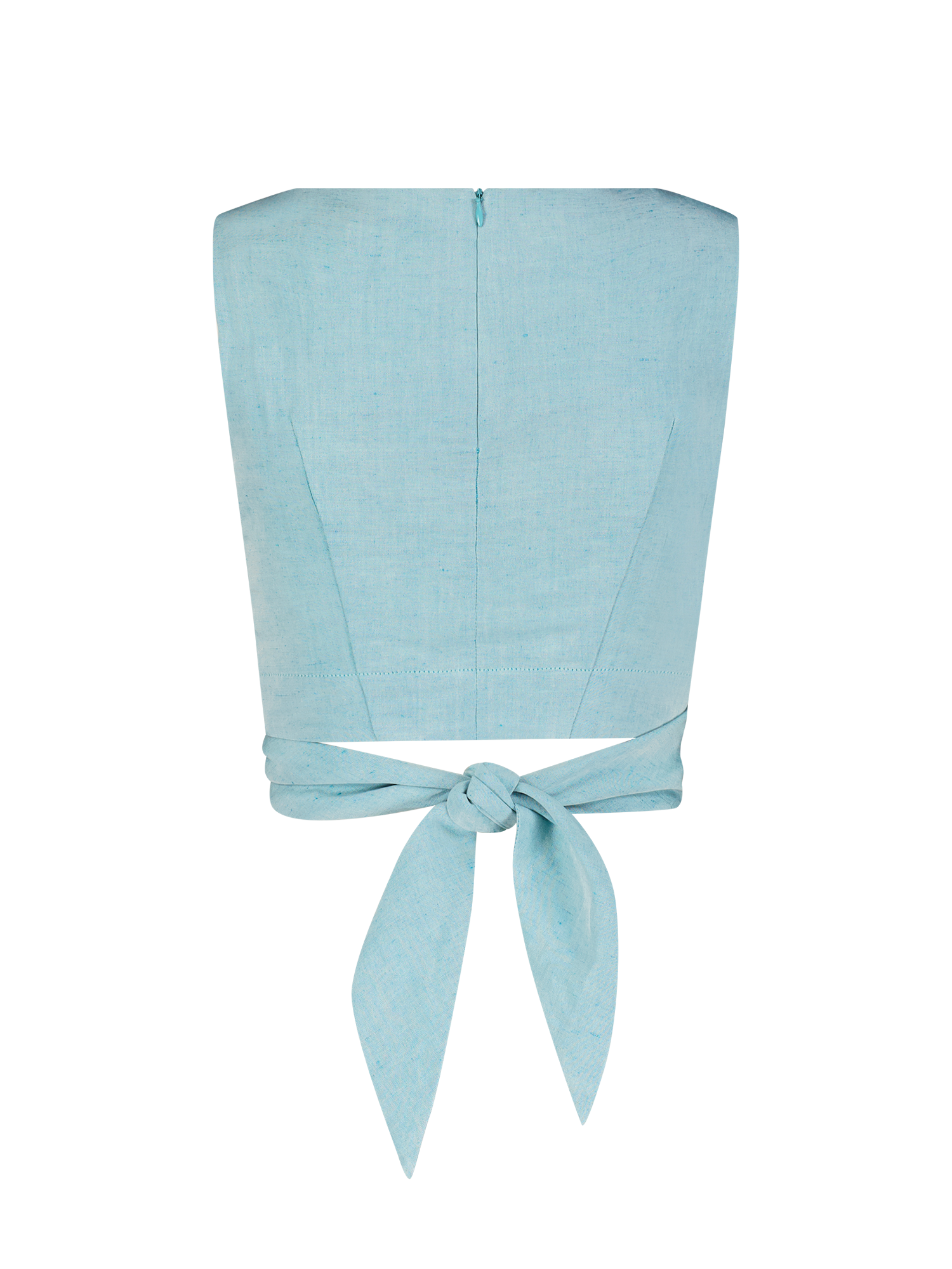 Boat Neck Sleeveless Seafoam Viscose Wrap Top