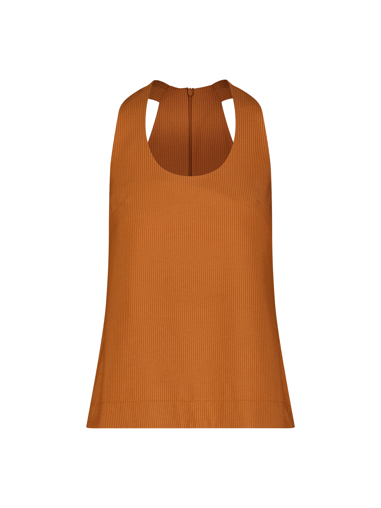 Scoop Neck Pumpkin Seersucker Halter Top