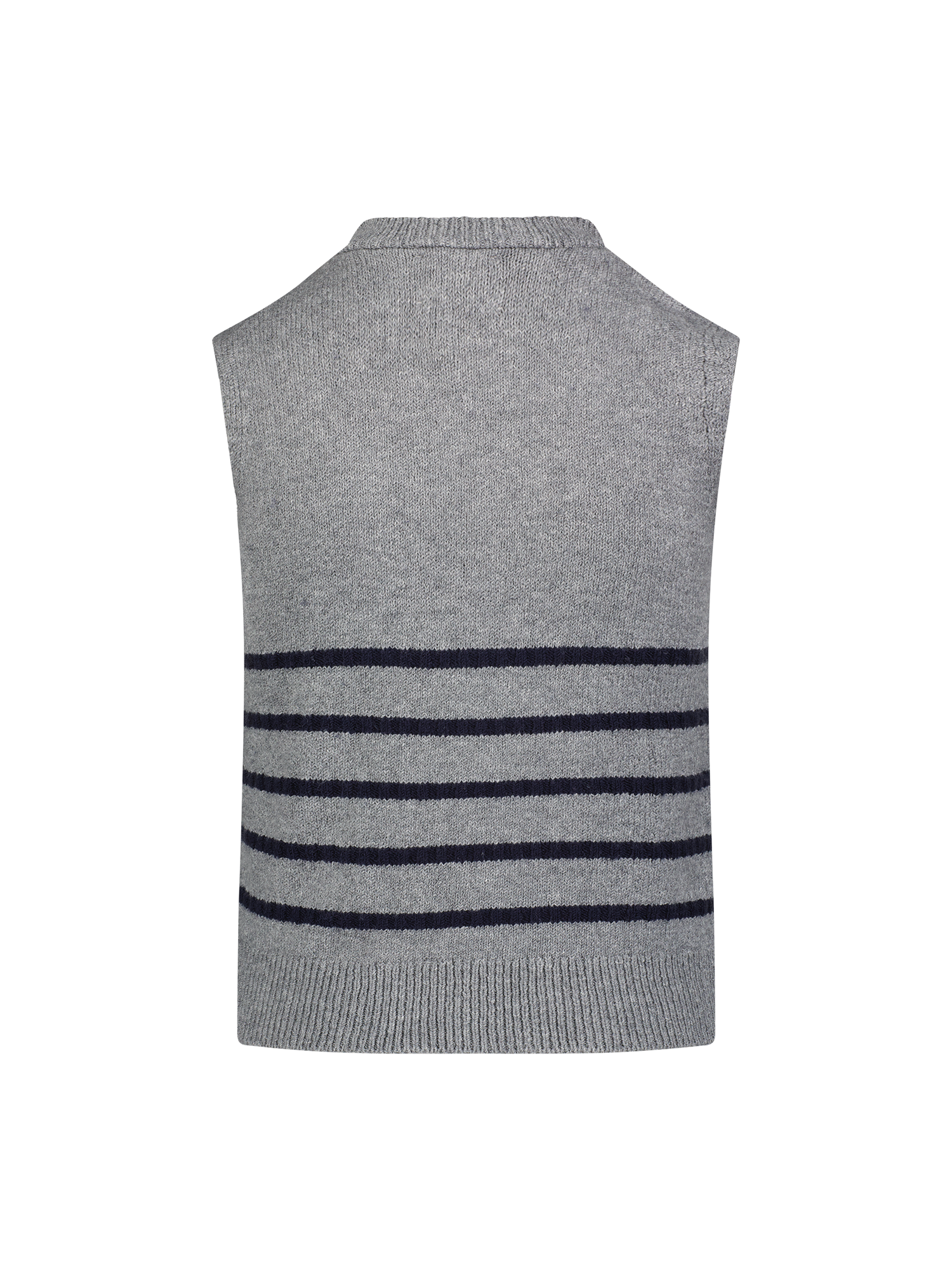 Quarter Zip Charcoal Striped Knit Vest