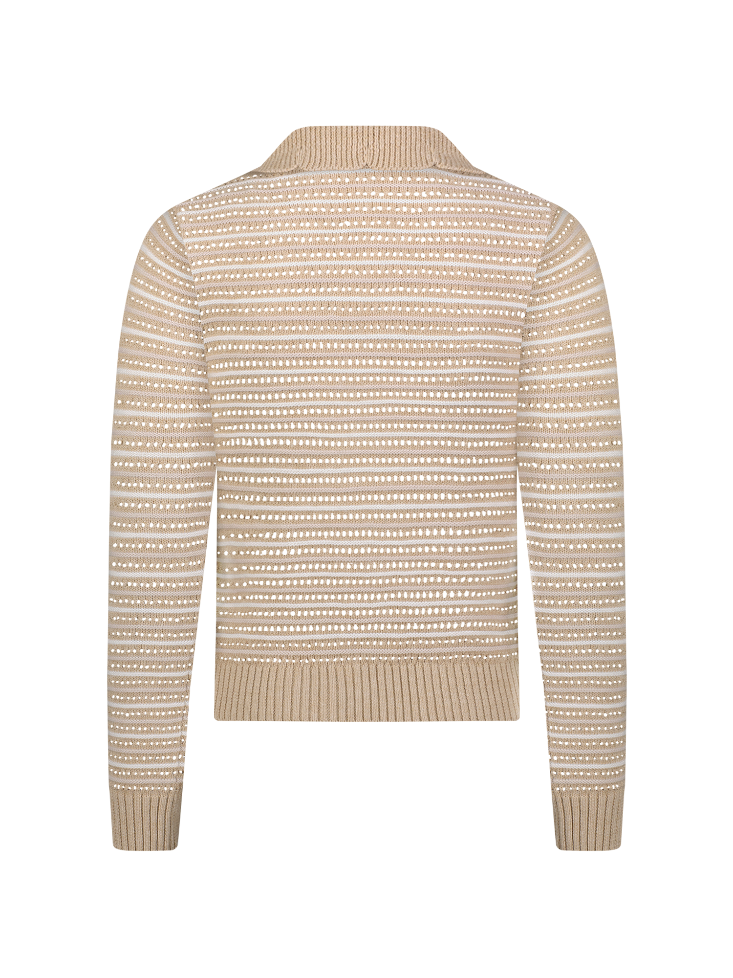 Striped Mesh Natural Cardigan