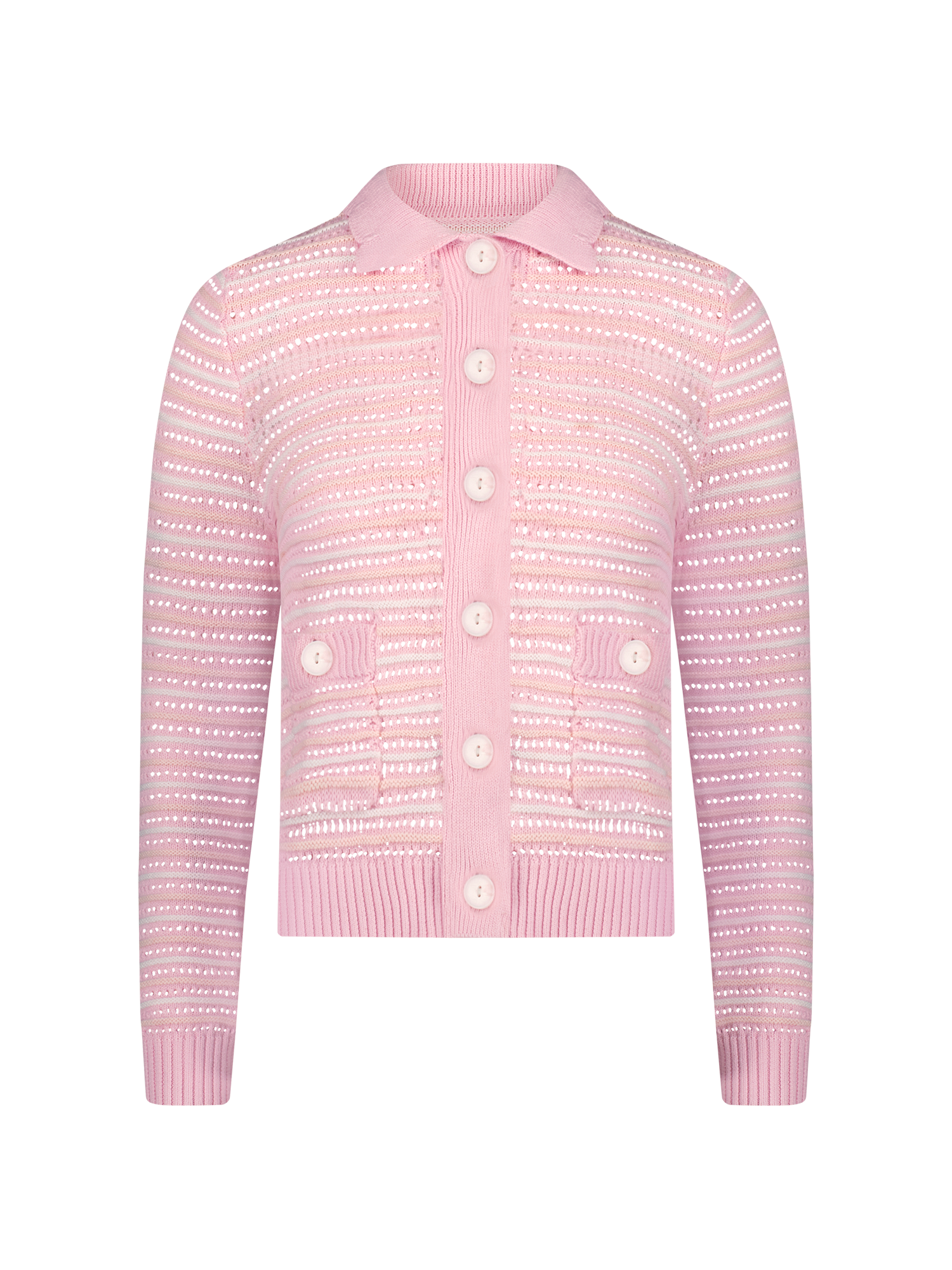 Striped Mesh Pink Cardigan