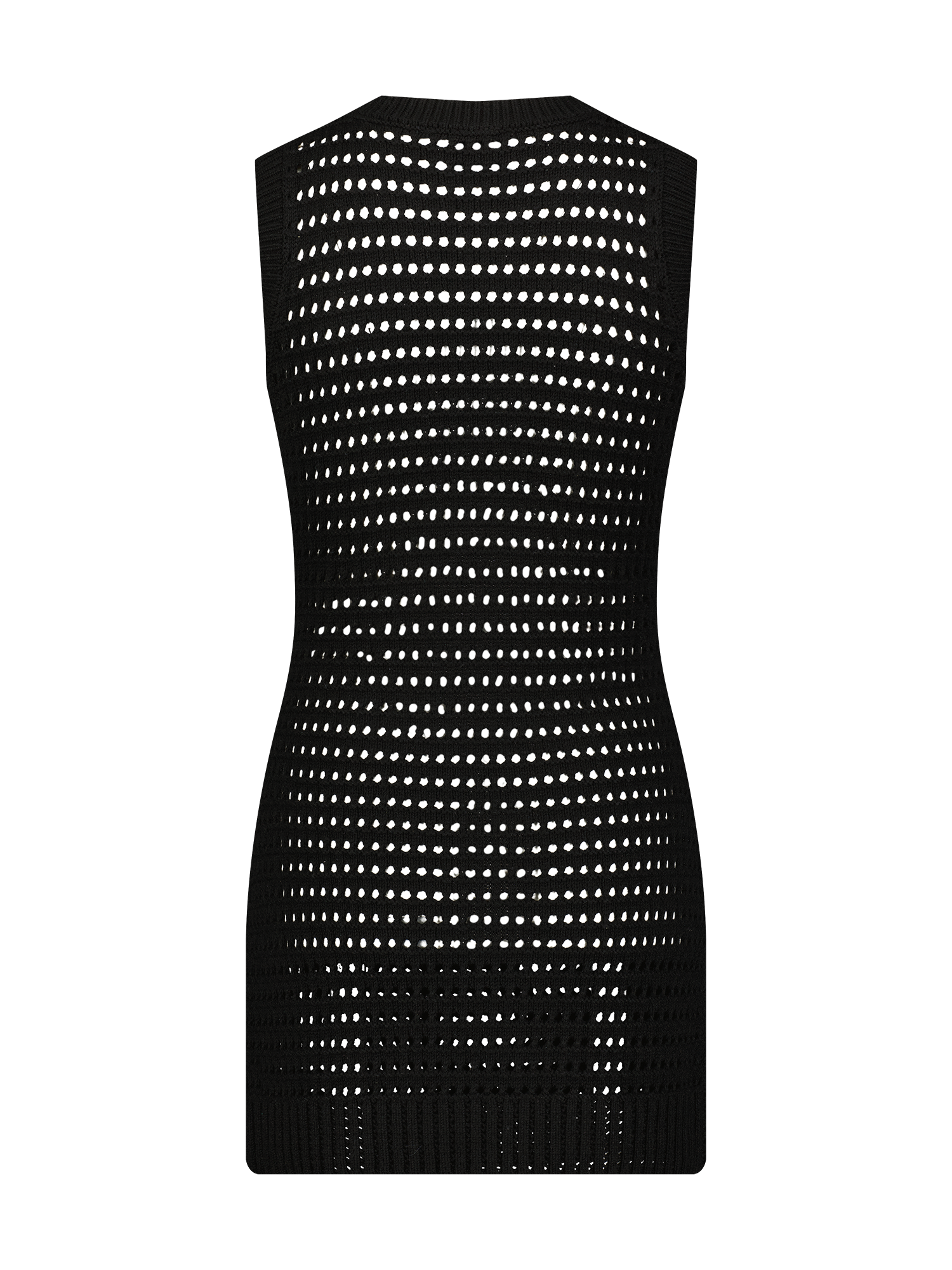 Knit Mesh Tank Black Mini Dress