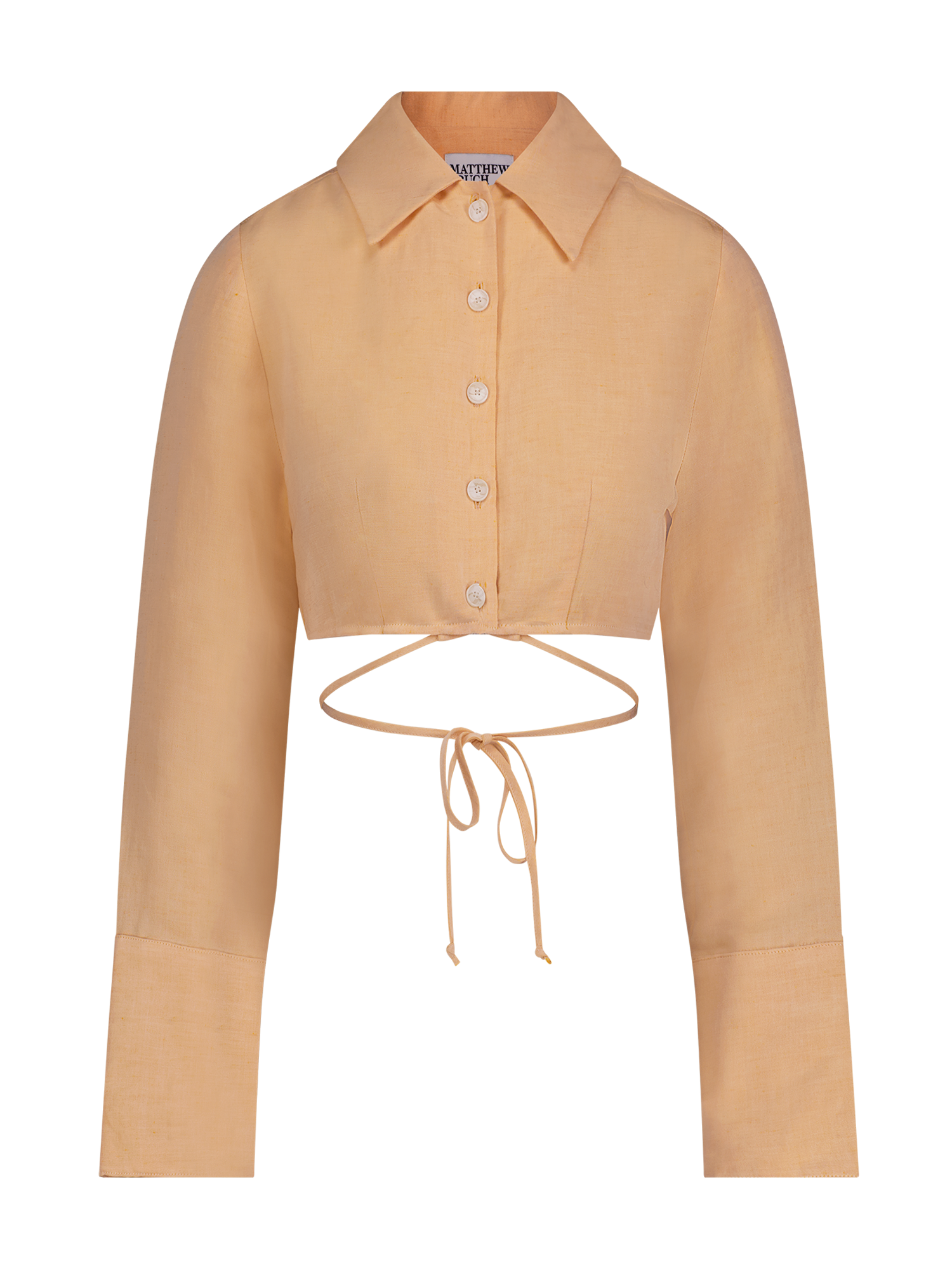 Long Sleeve Mango Cropped Button Up