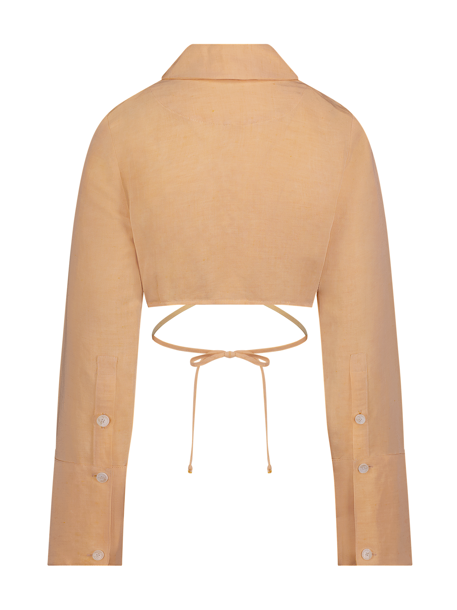 Long Sleeve Mango Cropped Button Up