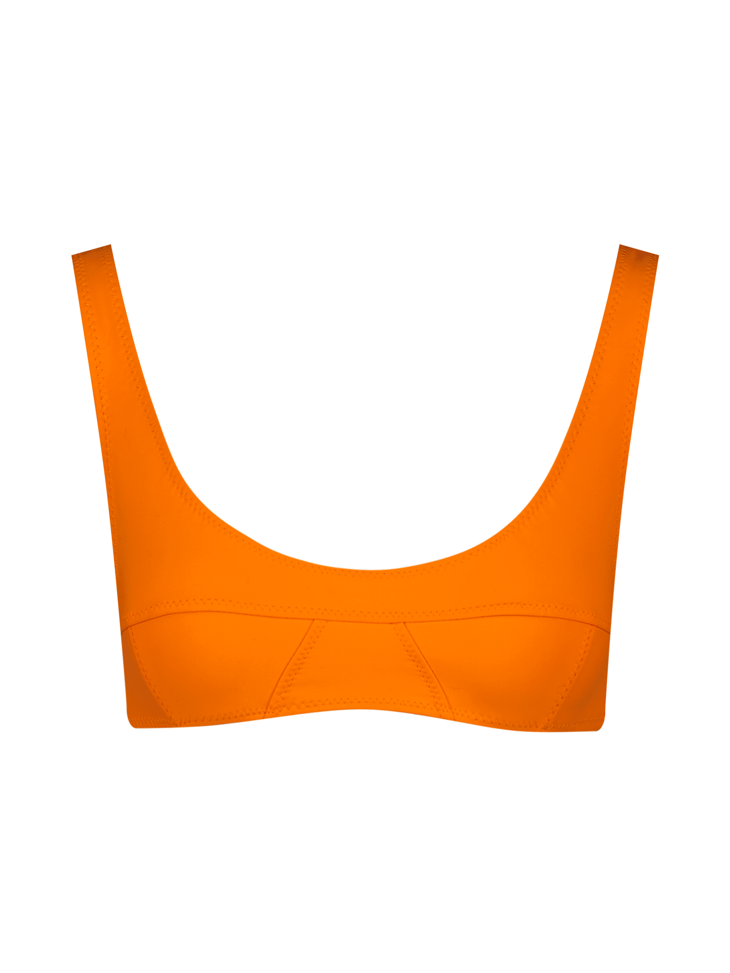 Seamed Orange Scuba Bra Top