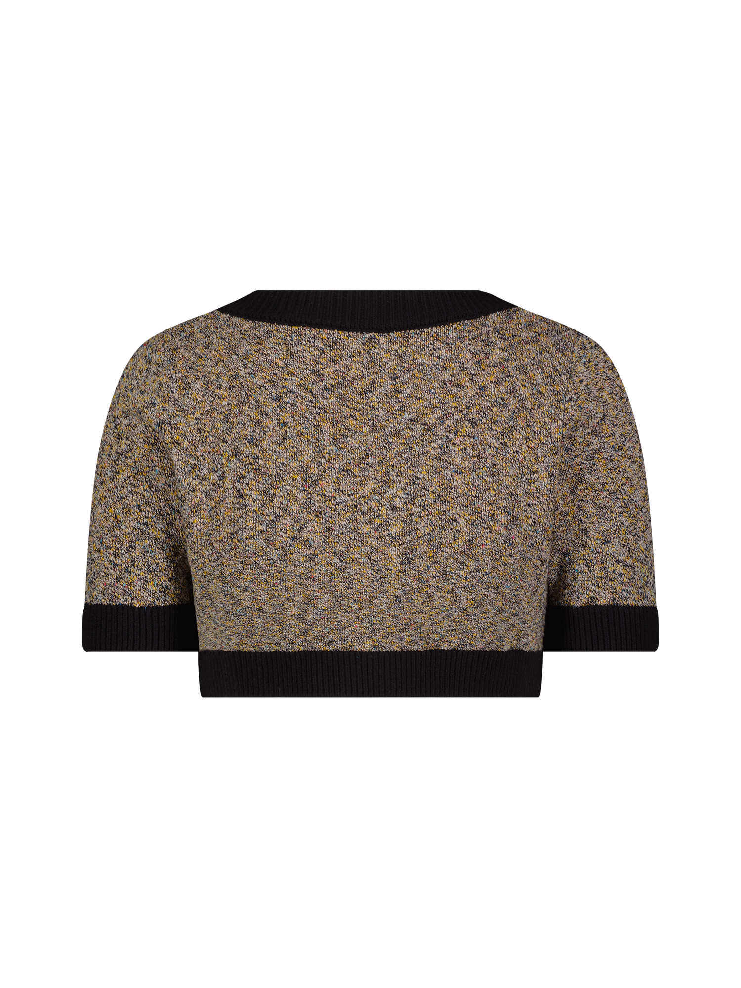 Black Tweed Knit Apron Crop Top