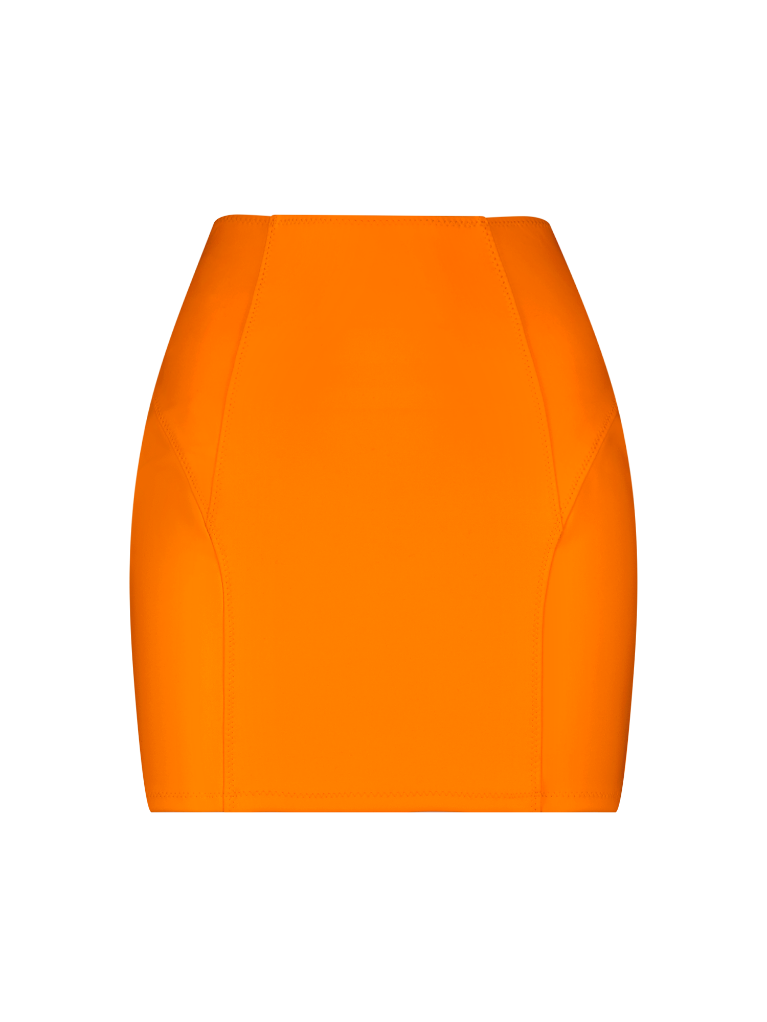 Seamed Orange Scuba Mini Skirt