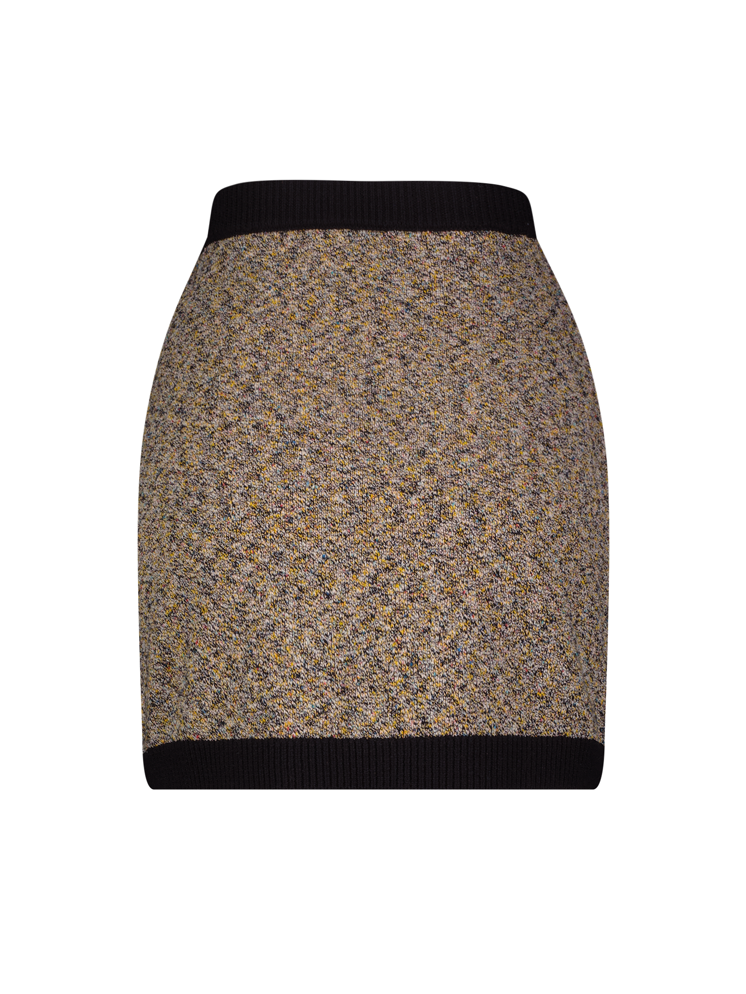 Black Tweed Knit Mini Skirt