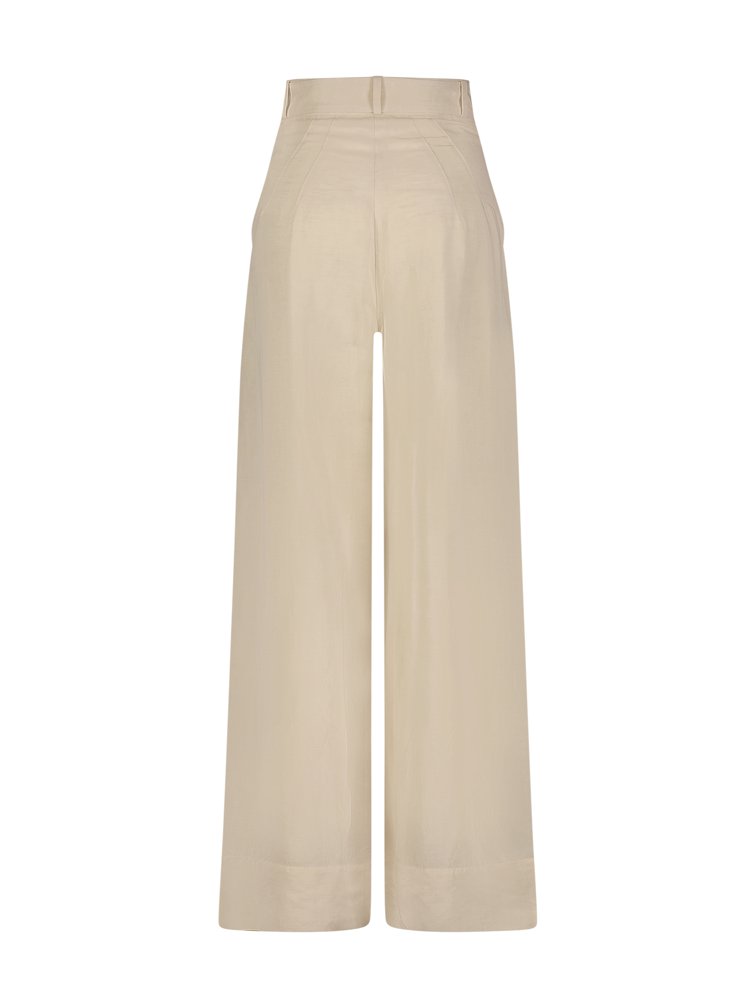 Wide Leg Pleated Beige Viscose Pant