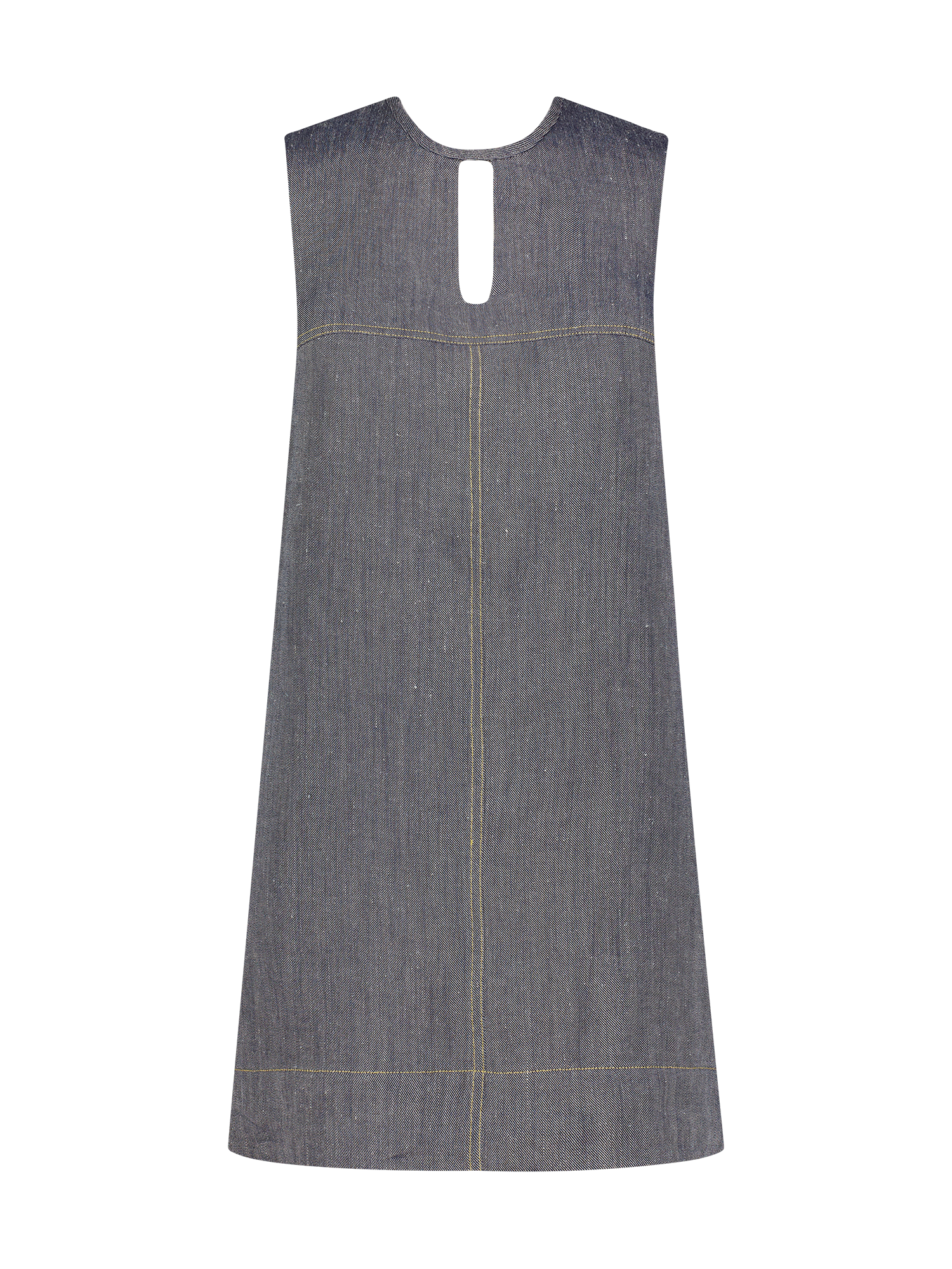 Keyhole Denim Mini Shift Dress