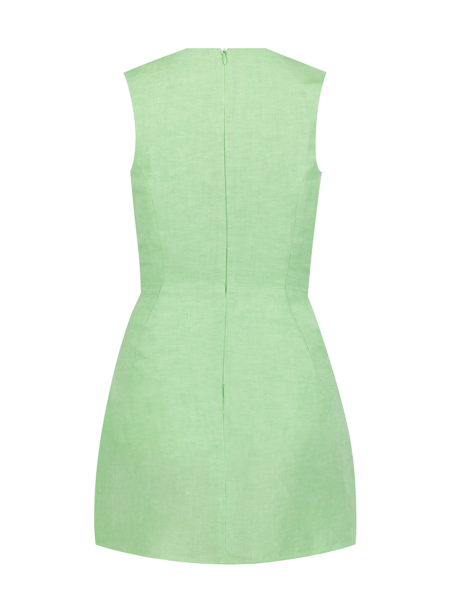 Wrap Zipper Green Viscose Mini Dress