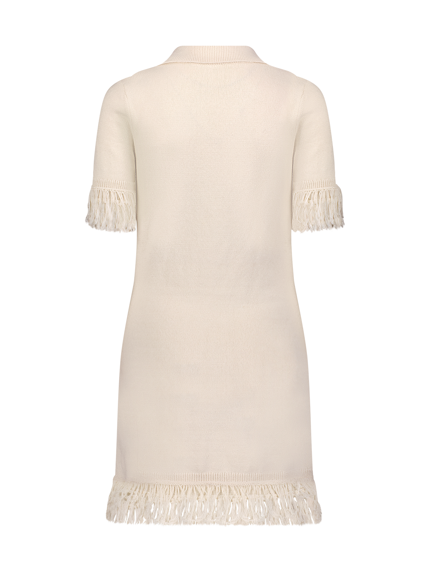 Fringe Cream Polo Mini Dress