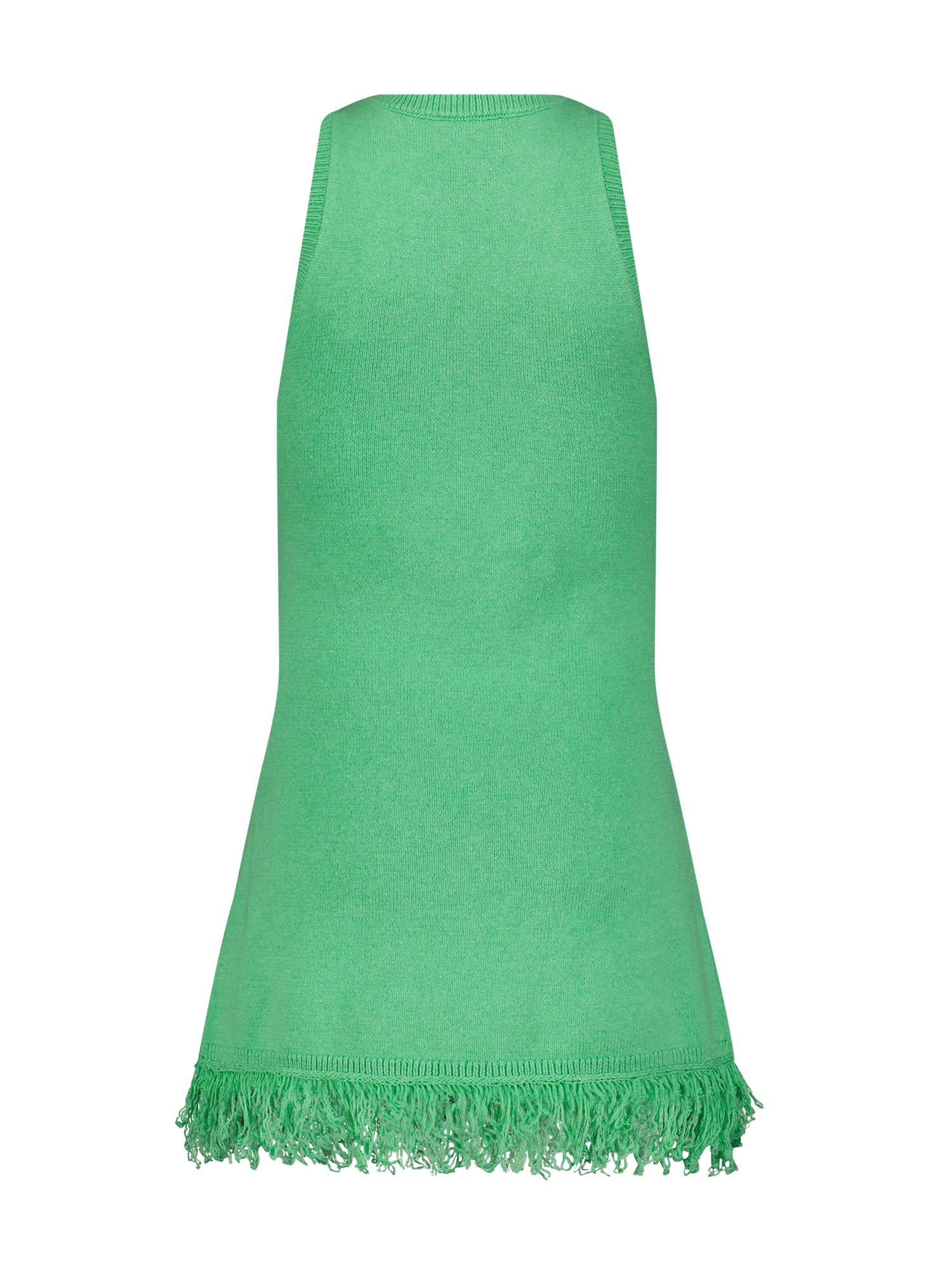 Fringe Green Tank Knit Mini Dress