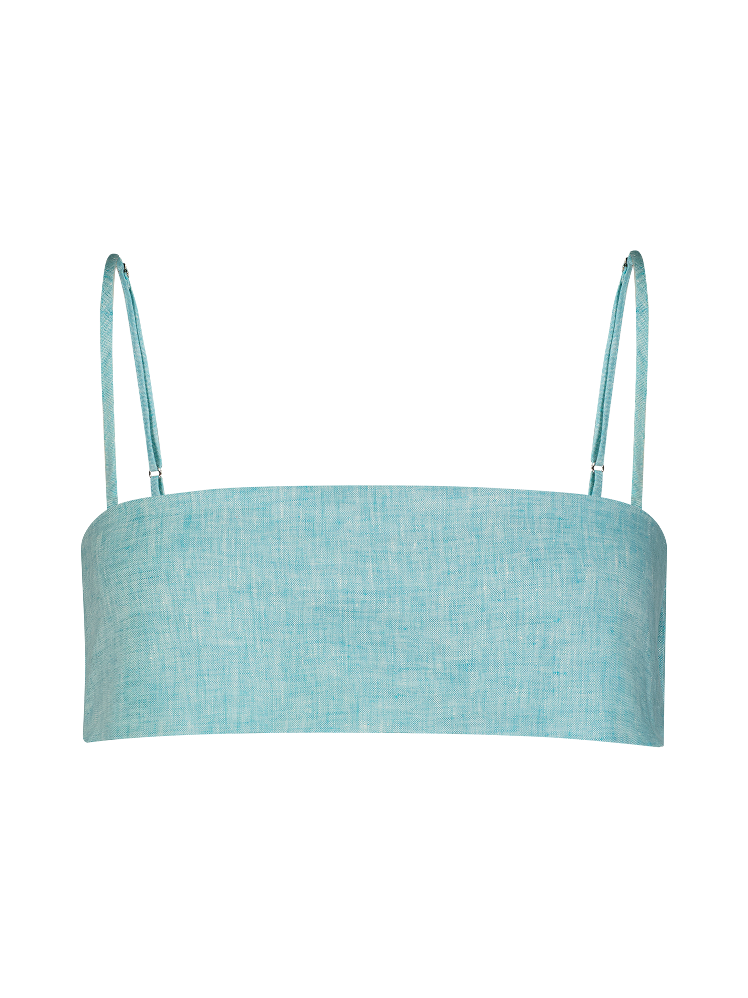 Bandeau Seafoam Melange Linen Crop Top