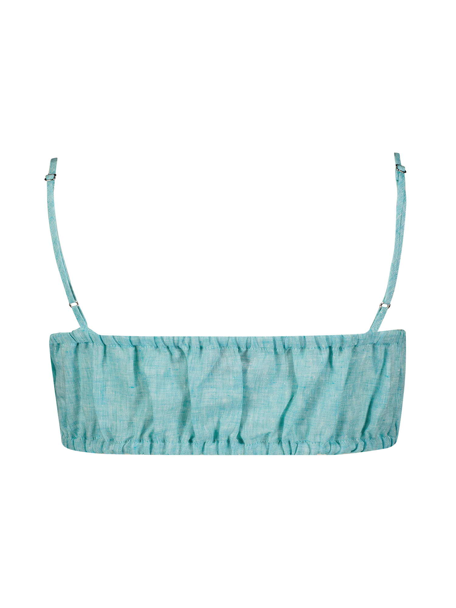 Bandeau Seafoam Melange Linen Crop Top