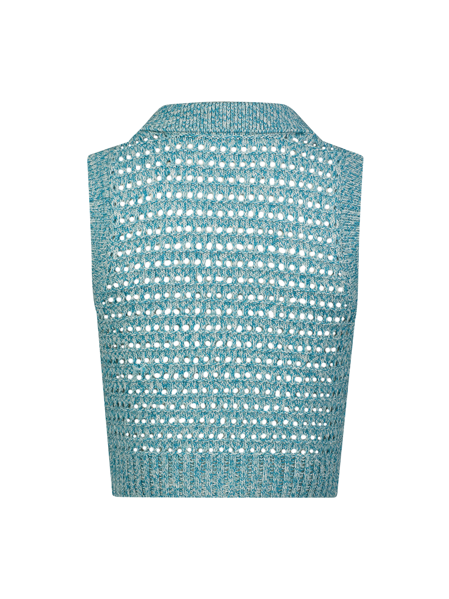 Aqua Knit Mesh Collared Tank Top