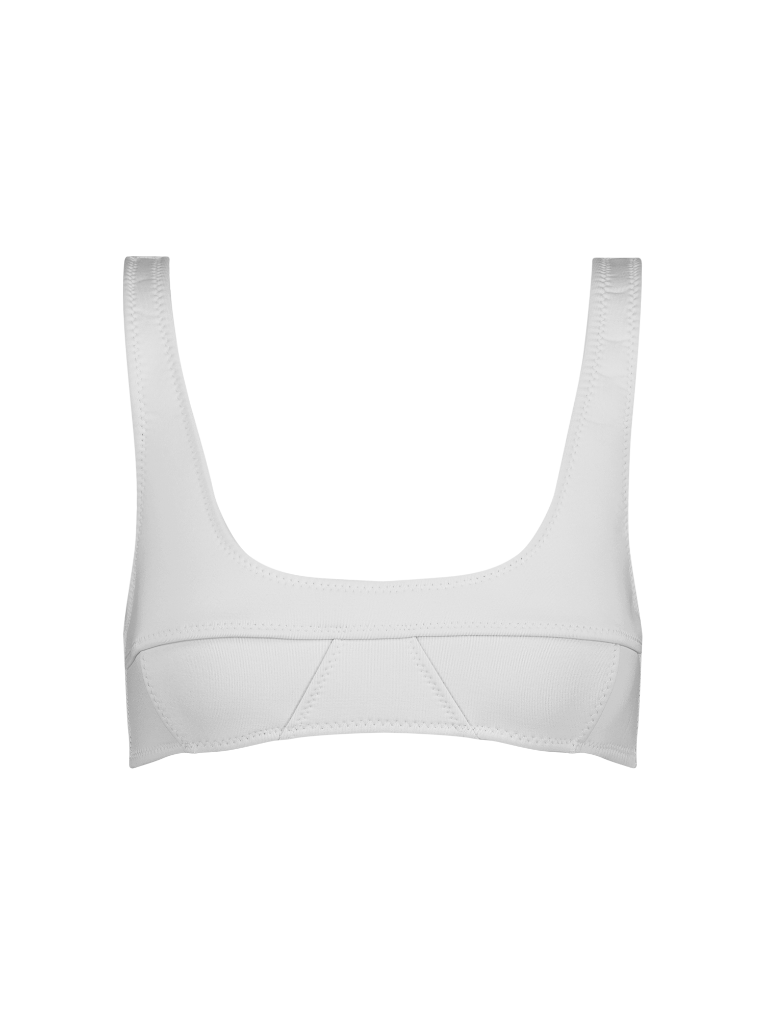 Seamed White Neoprene Bra Top