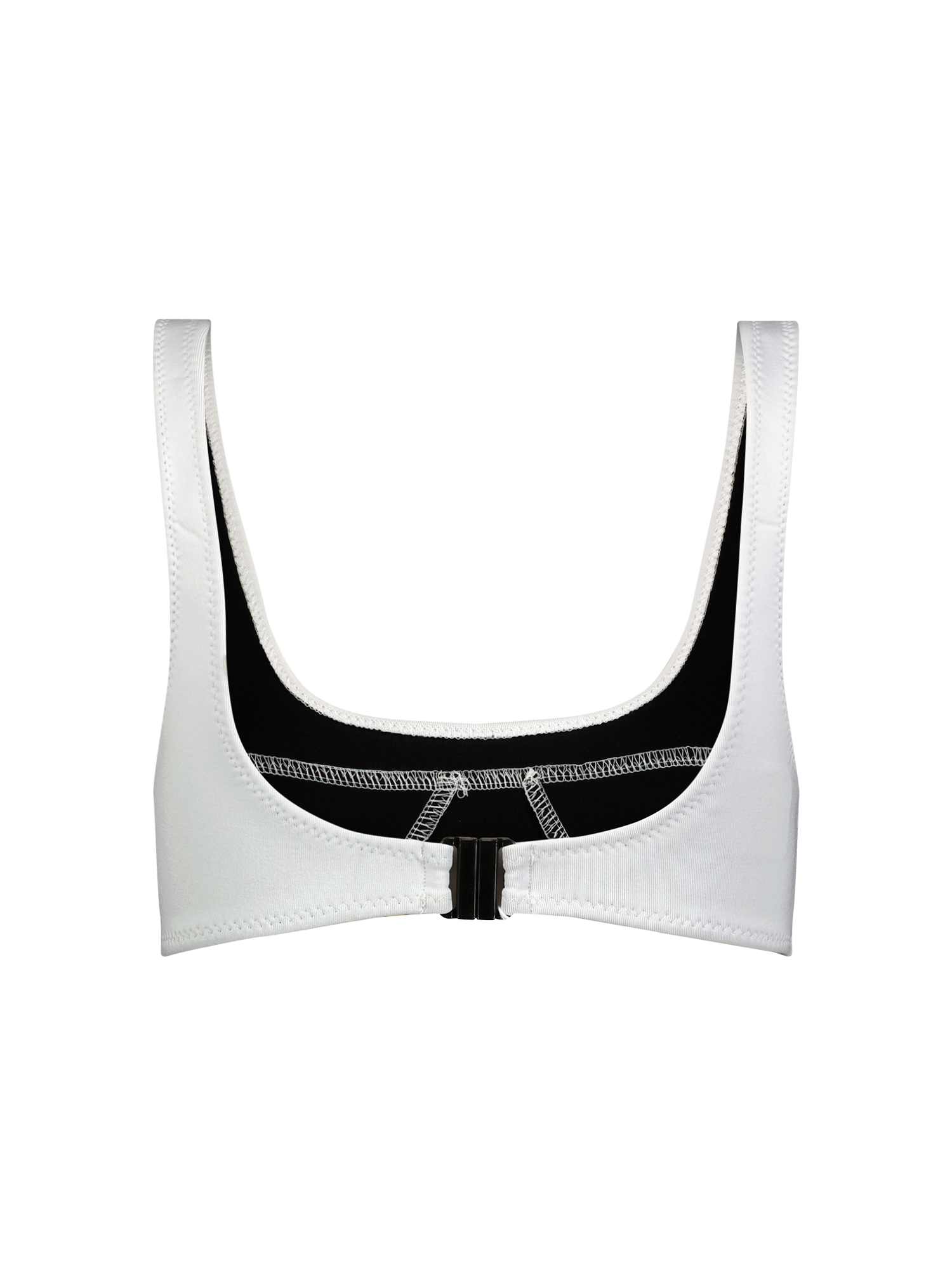 Seamed White Neoprene Bra Top