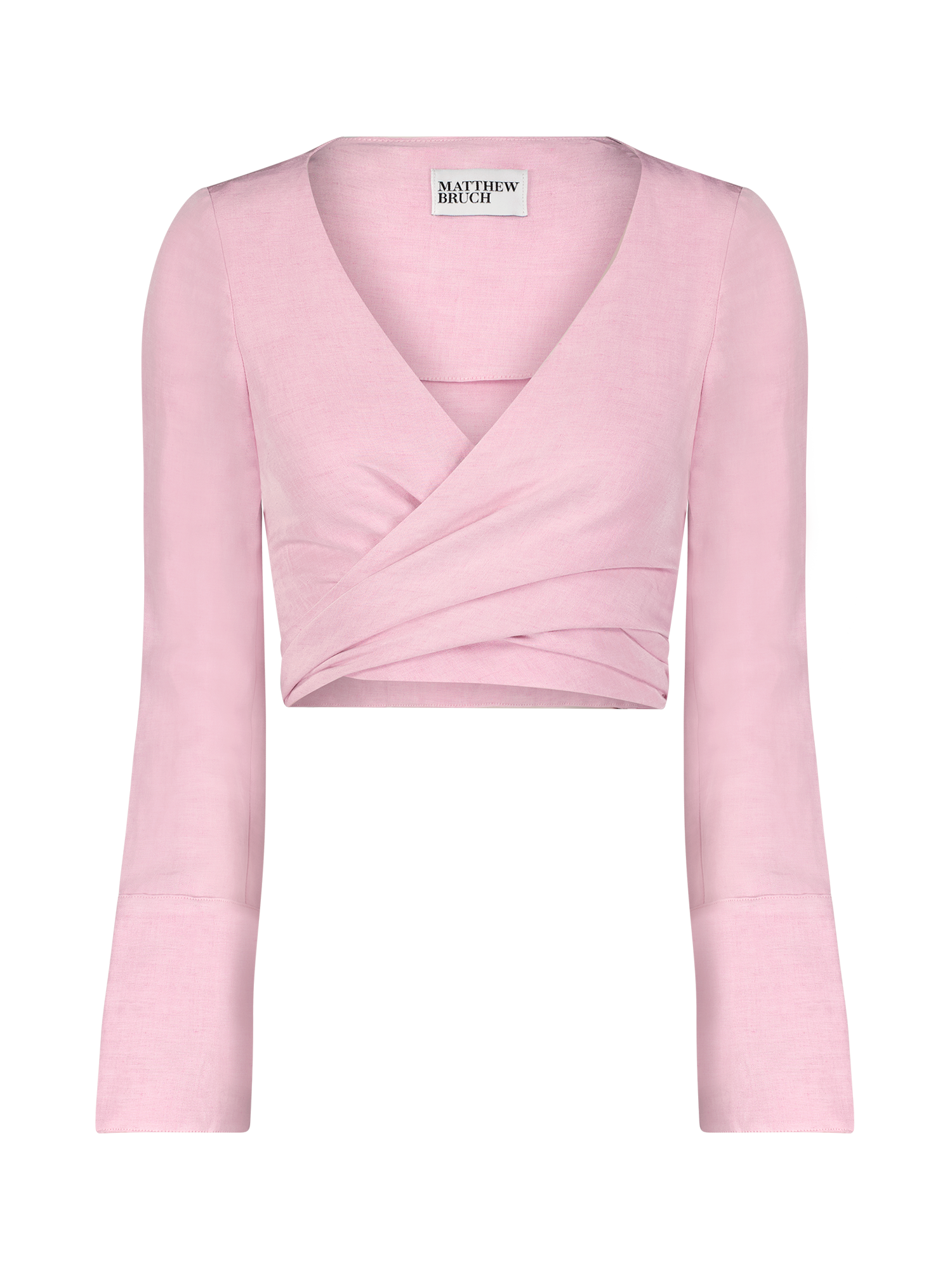 Wrap Long Sleeve Pink Viscose Top