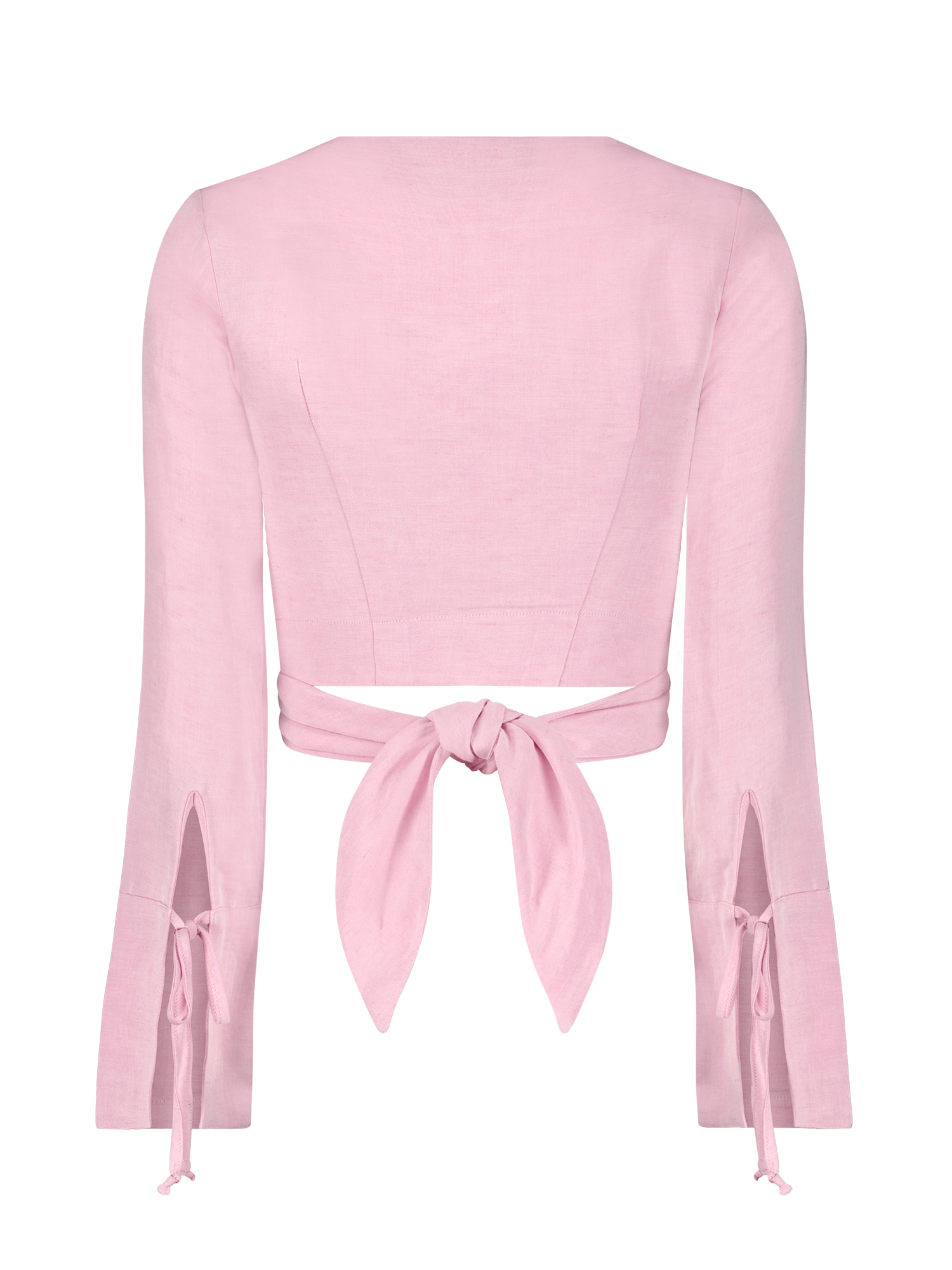 Wrap Long Sleeve Pink Viscose Top