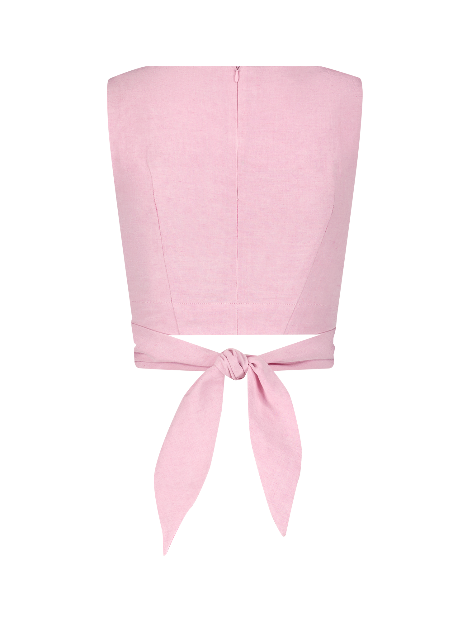 Boat Neck Sleeveless Pink Viscose Wrap Top