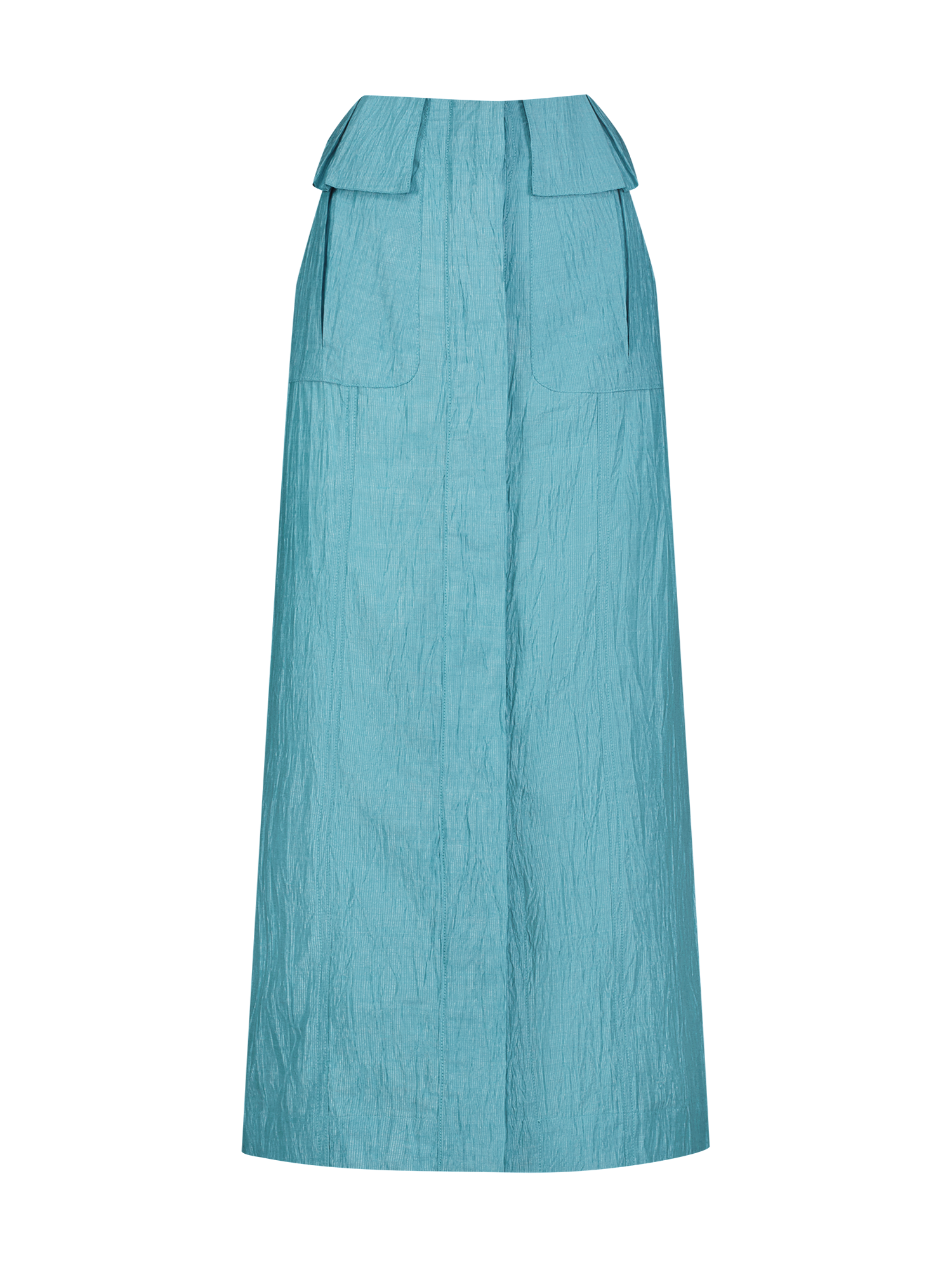 Cargo Bright Blue Crinkle Midi Skirt