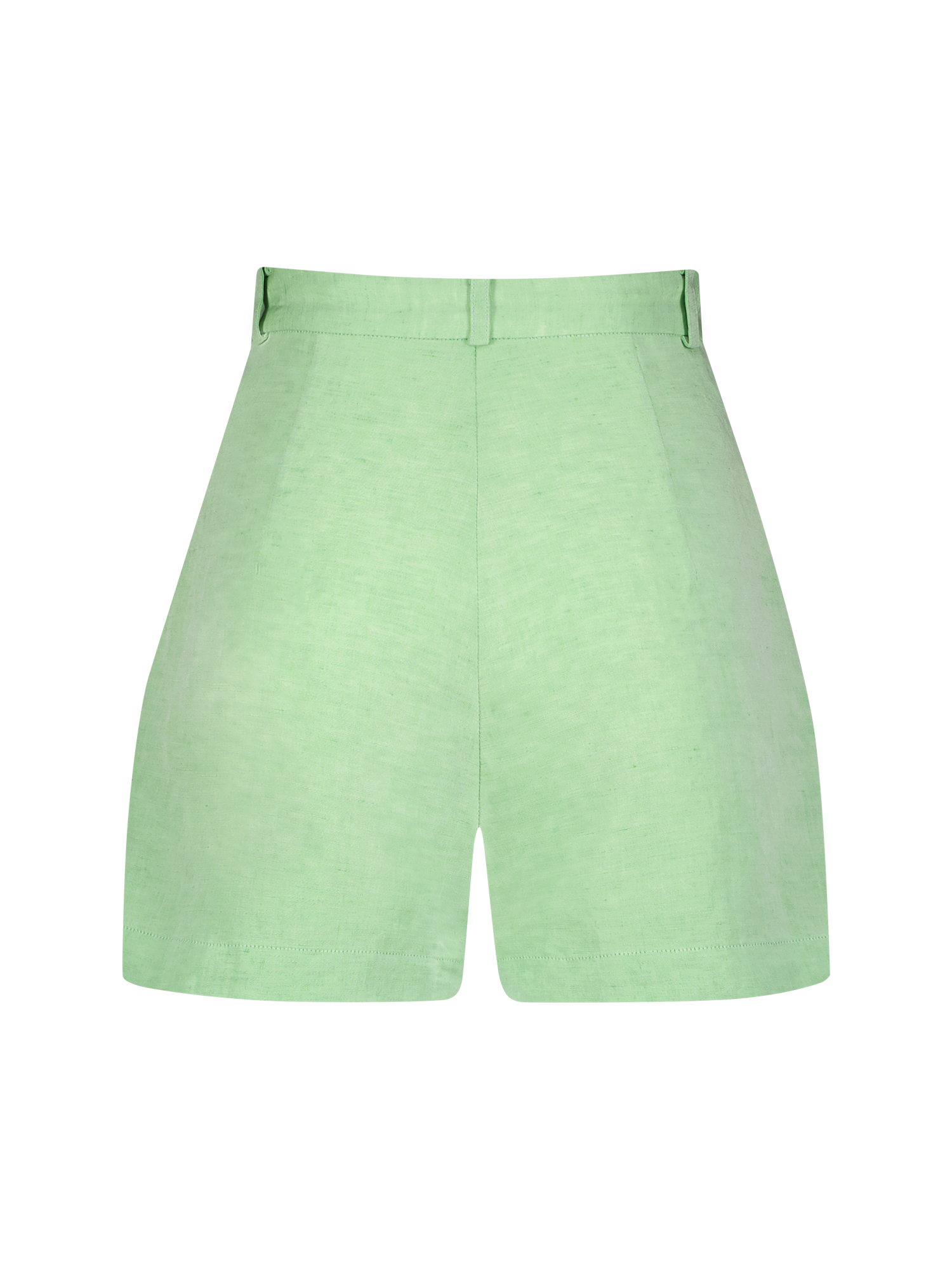 High-Waist Green Viscose Hot Short