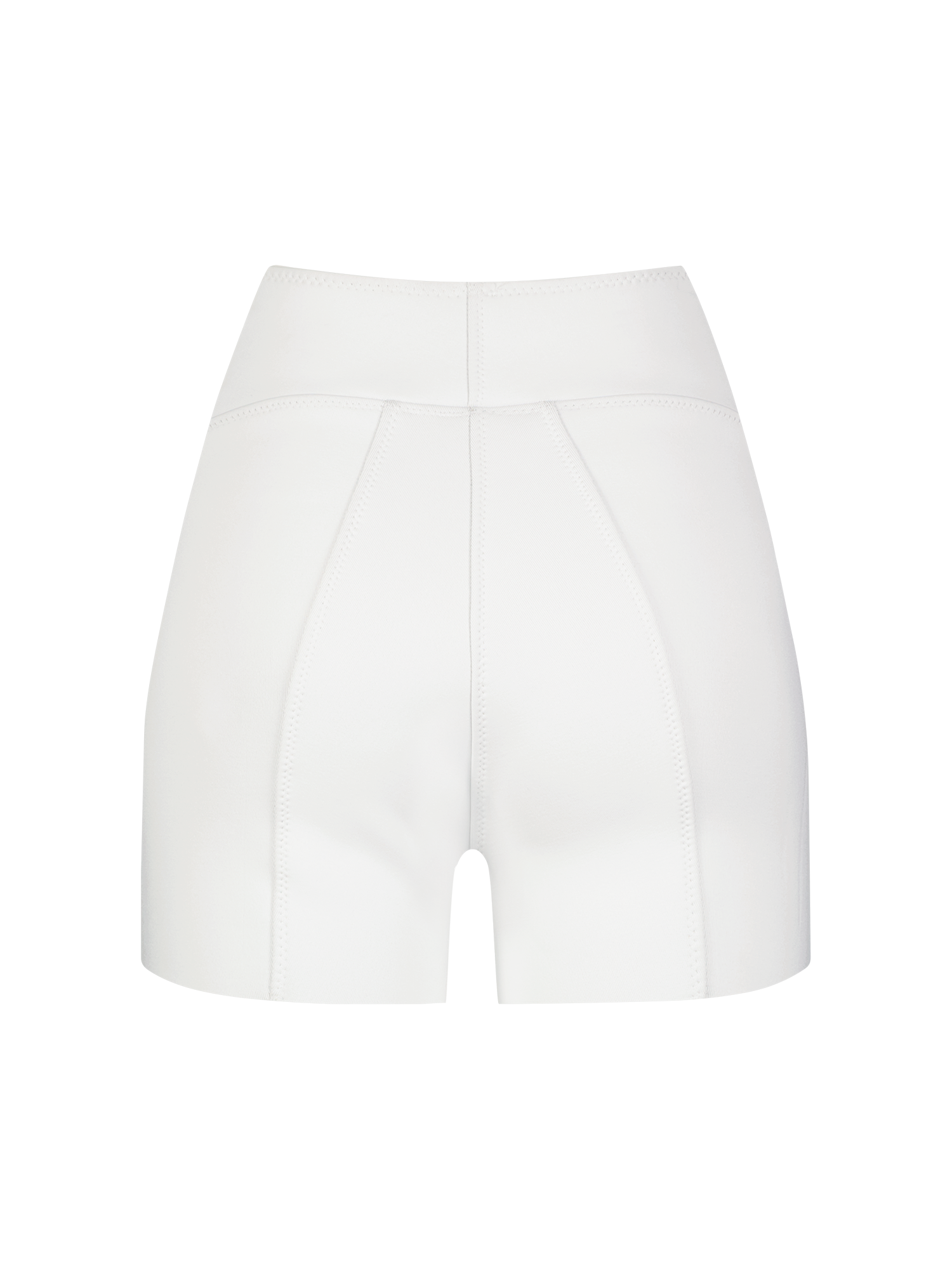 Seamed White Neoprene Hot Short