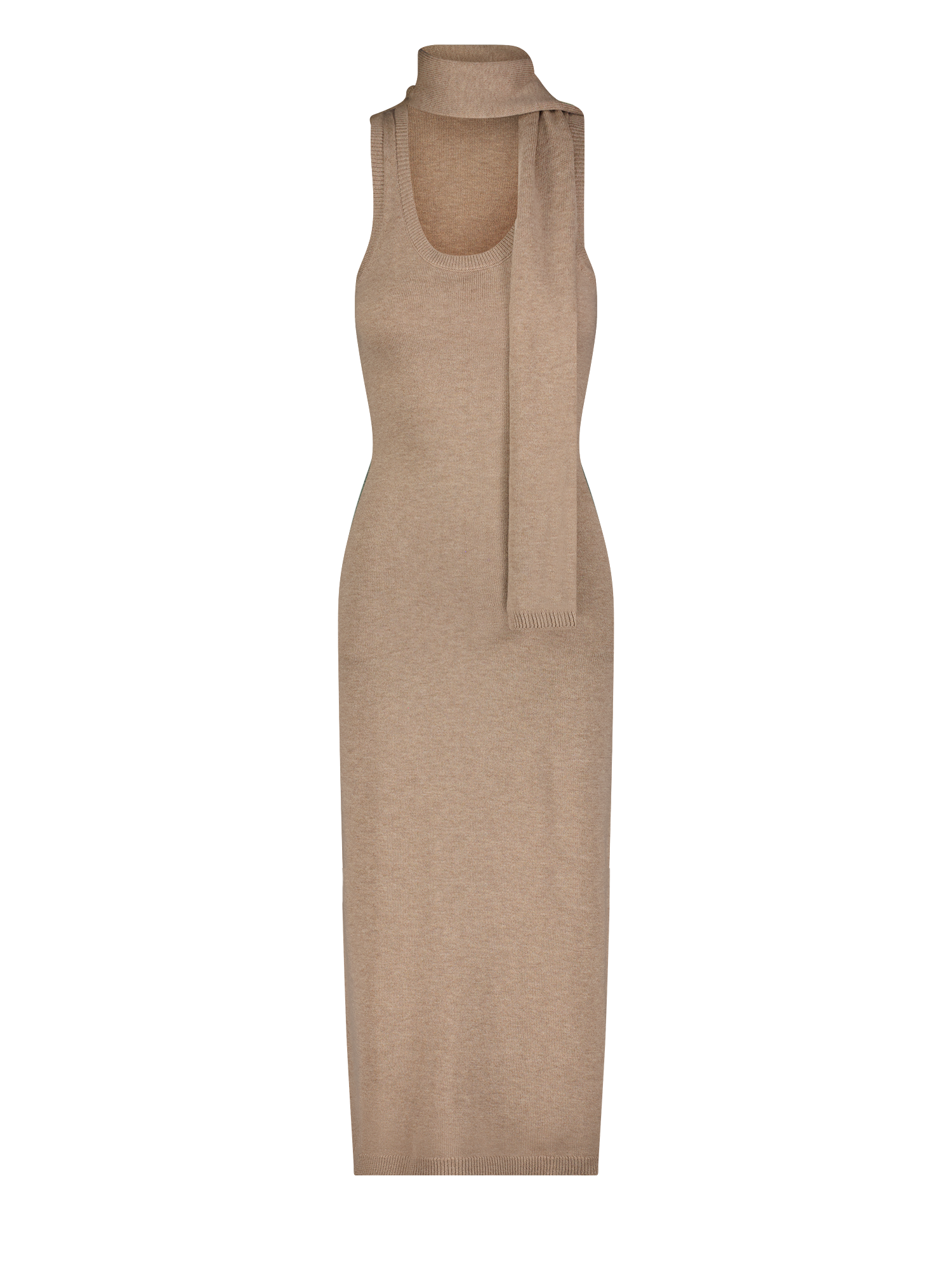 Scarf Camel Tank Midi Dress