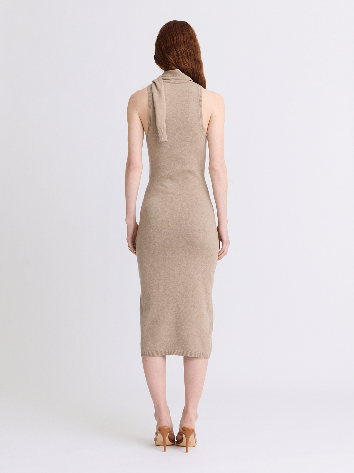Scarf Camel Tank Midi Dress