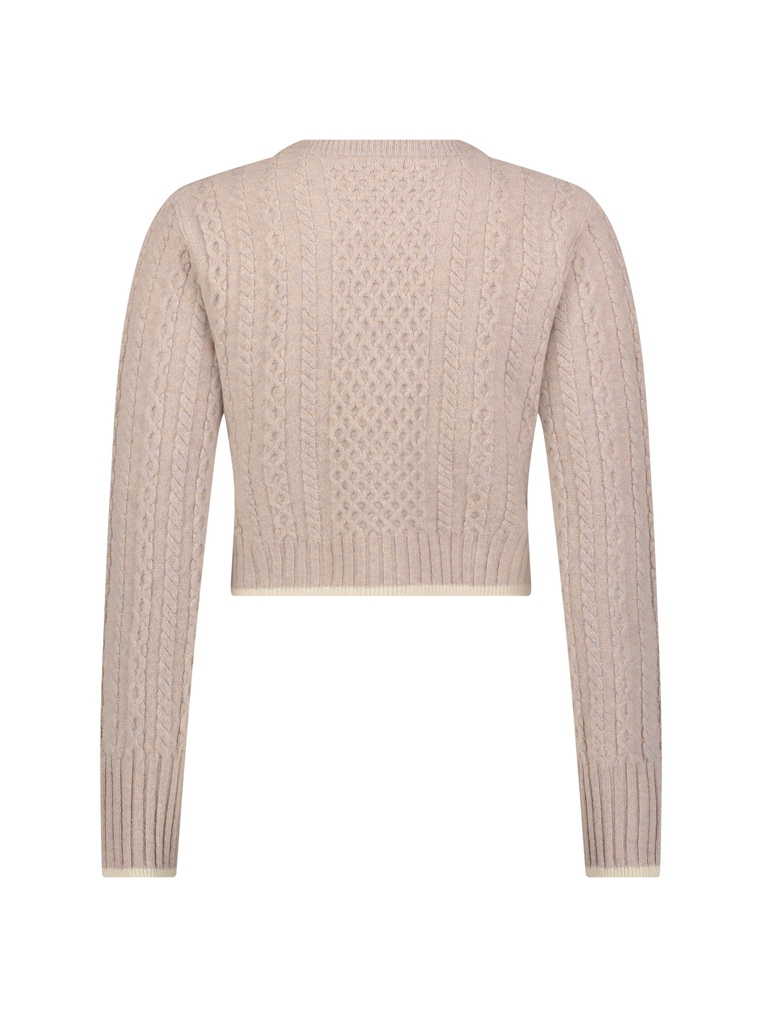 Cable Knit Camel Crew Neck Sweater