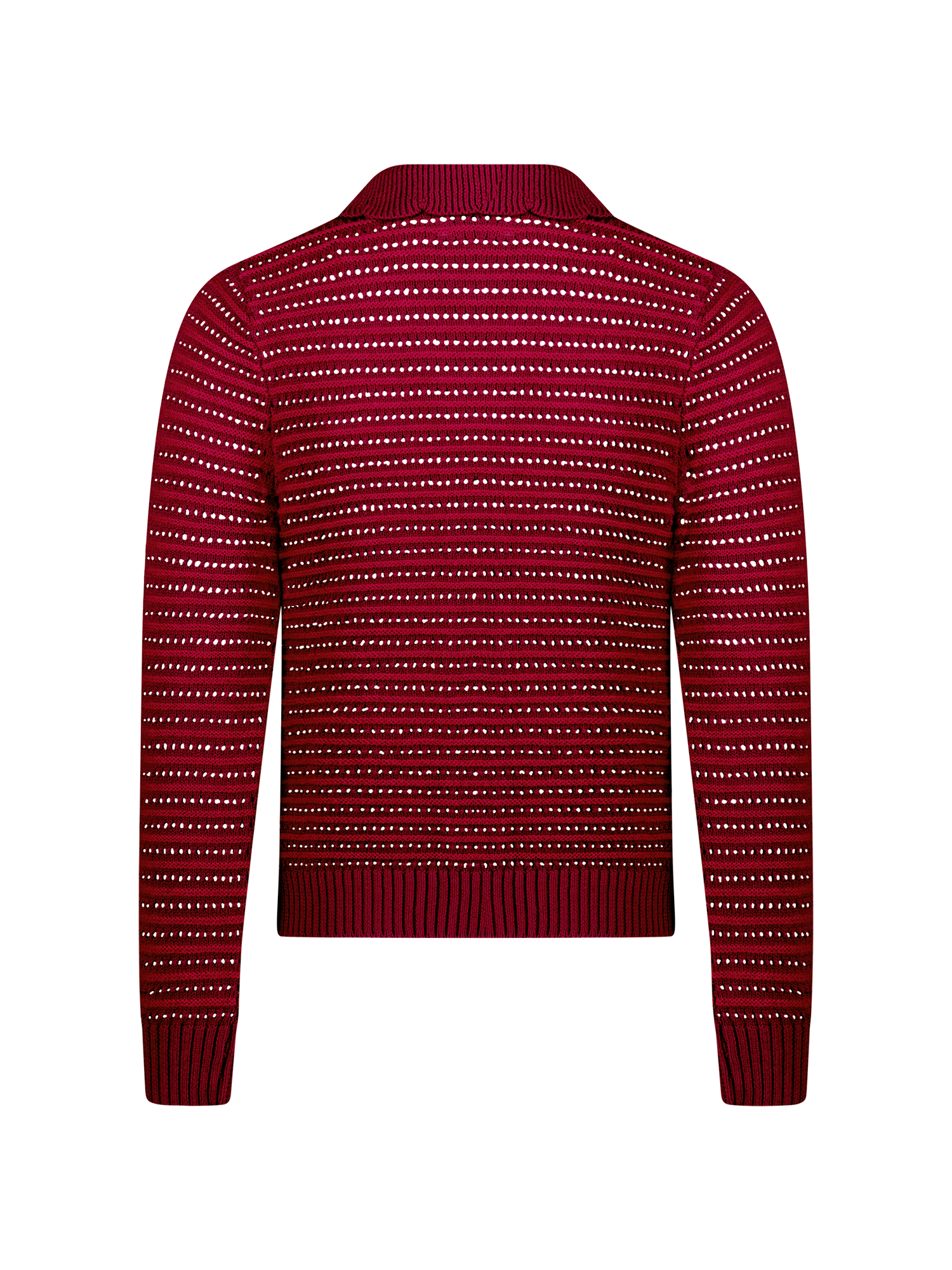 Striped Mesh Burgundy Cardigan