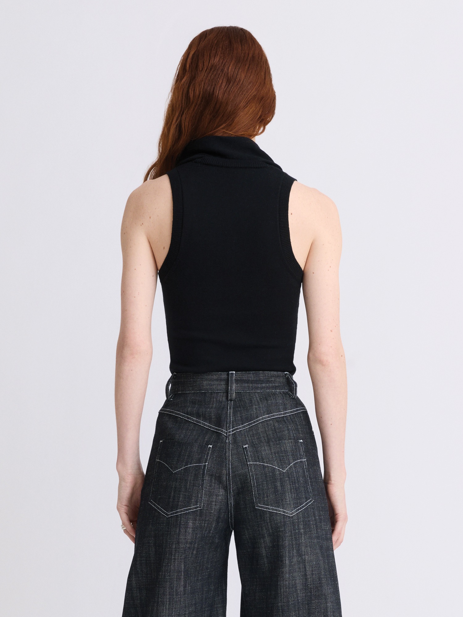 Scarf Black Tank Top