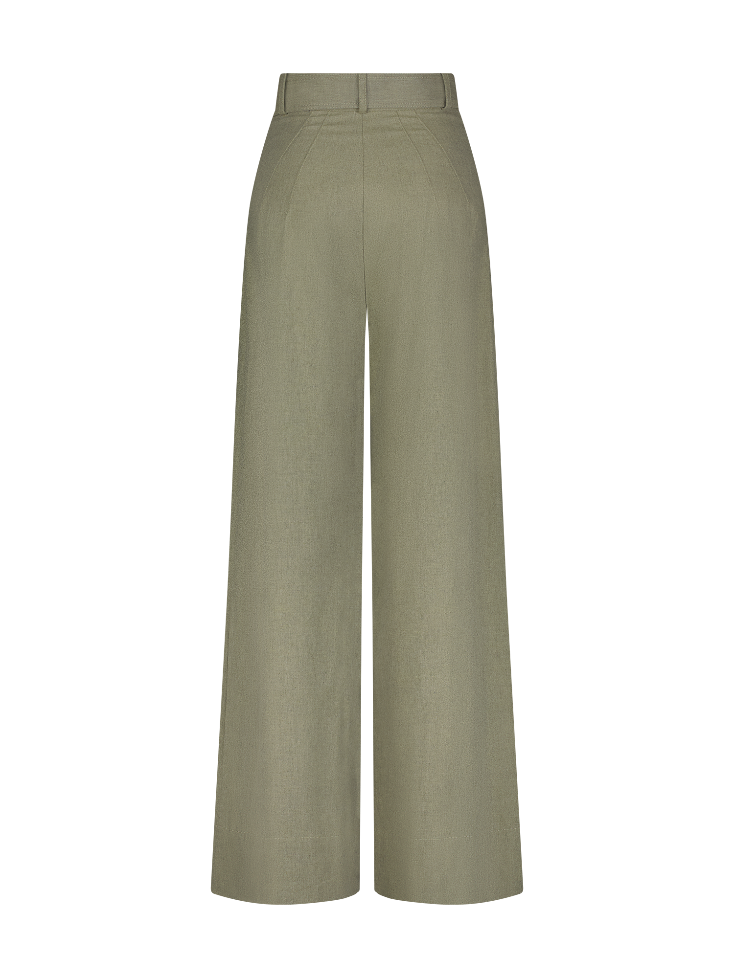 Wide Leg Pleated Sage Flannel Pant