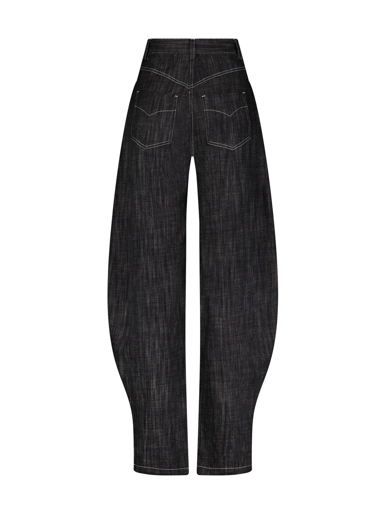 High-Waist Barrel Black Denim Jeans