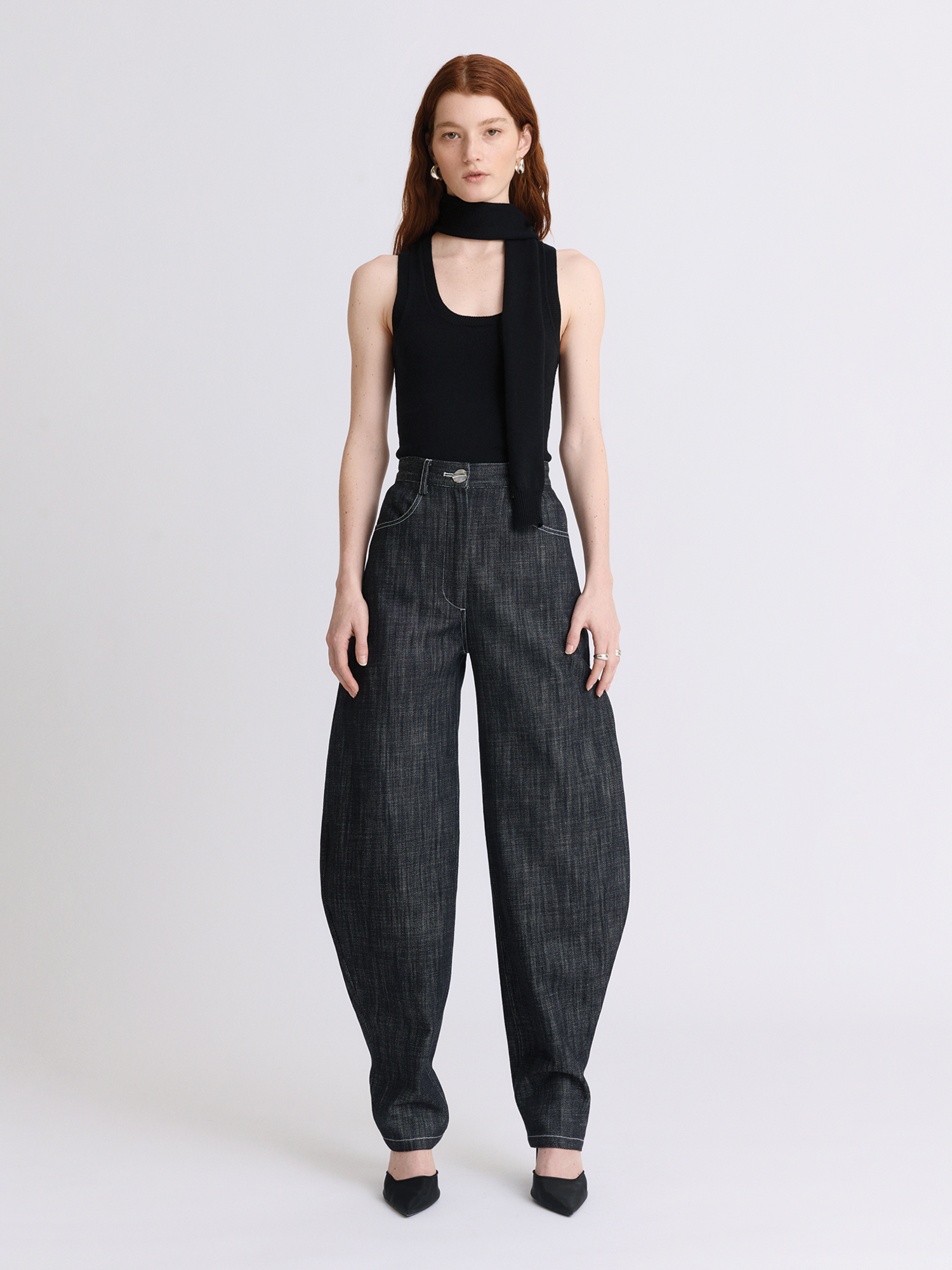 Scarf Black Tank Top