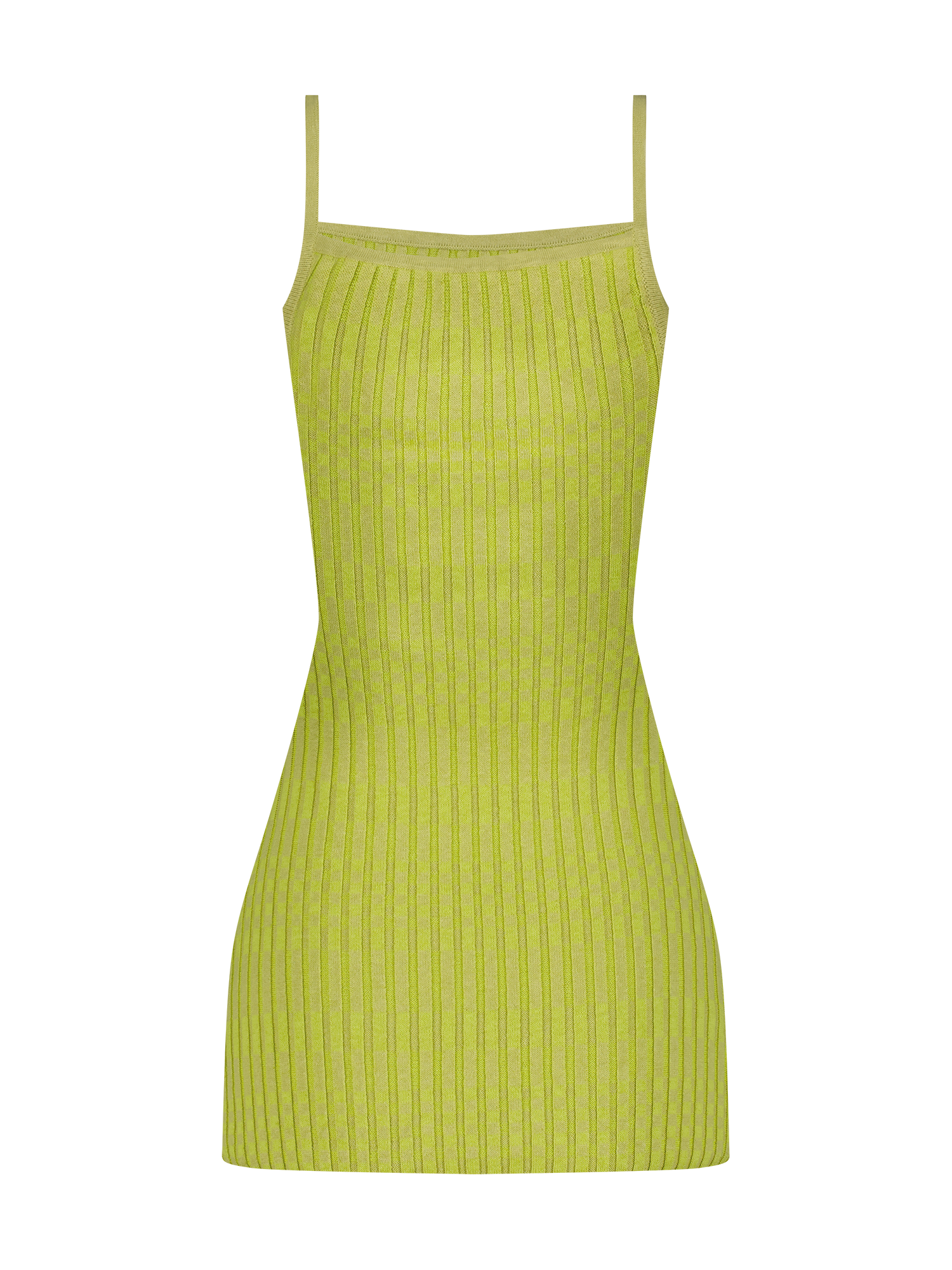 Two-Tone Lime Tank Mini Dress