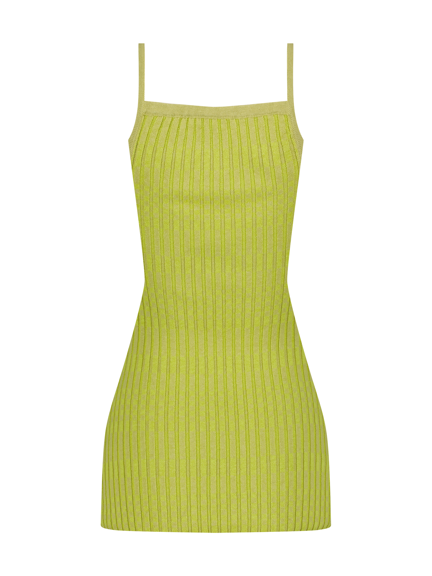 Two-Tone Lime Tank Mini Dress