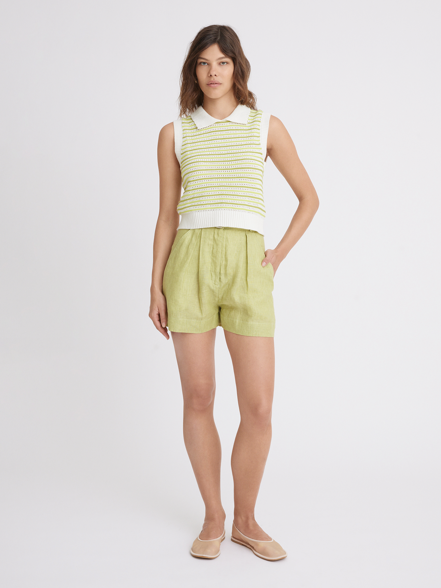 Pleated Celery Short