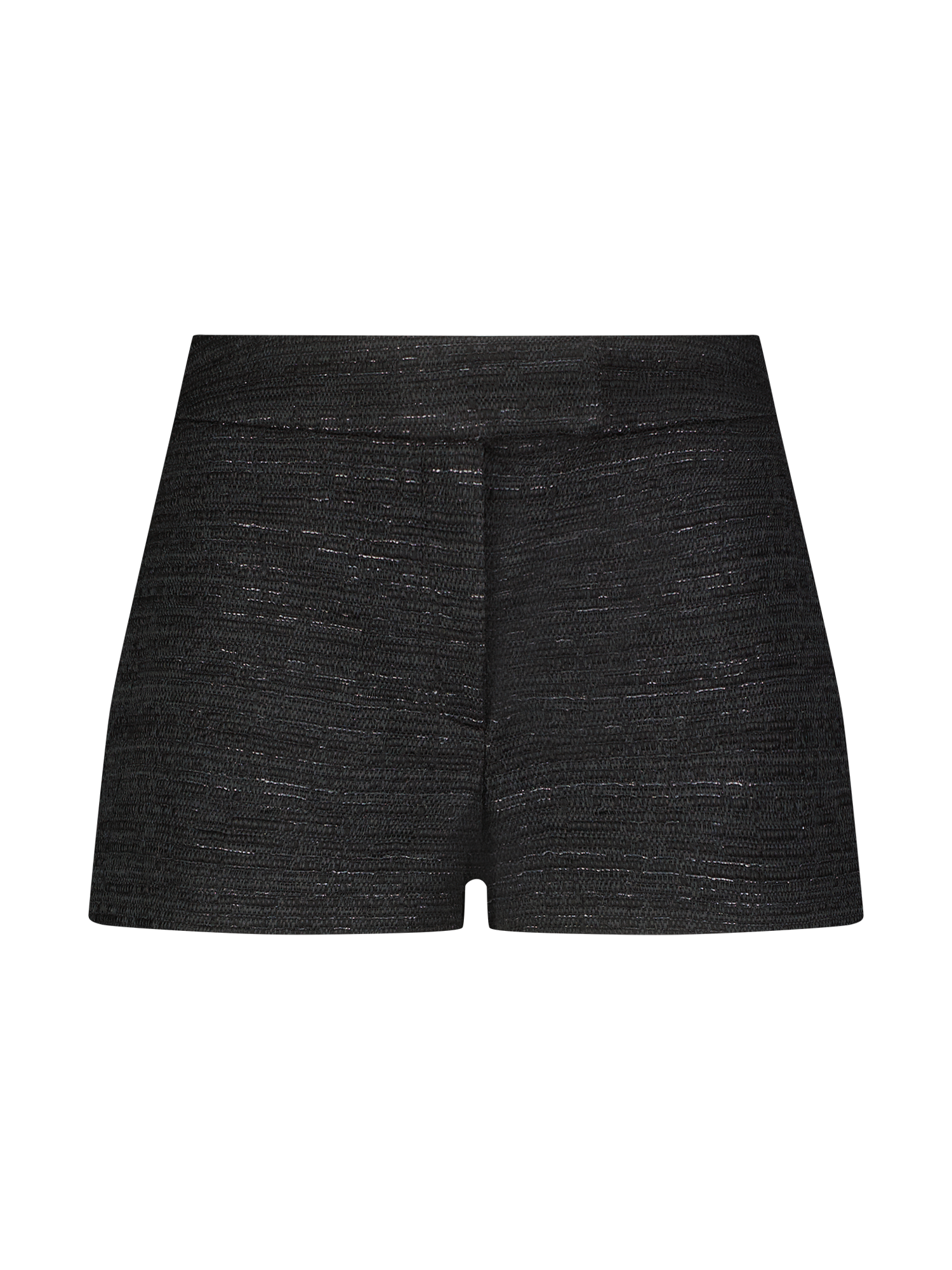 Low-Rise Black Tweed Hot Short