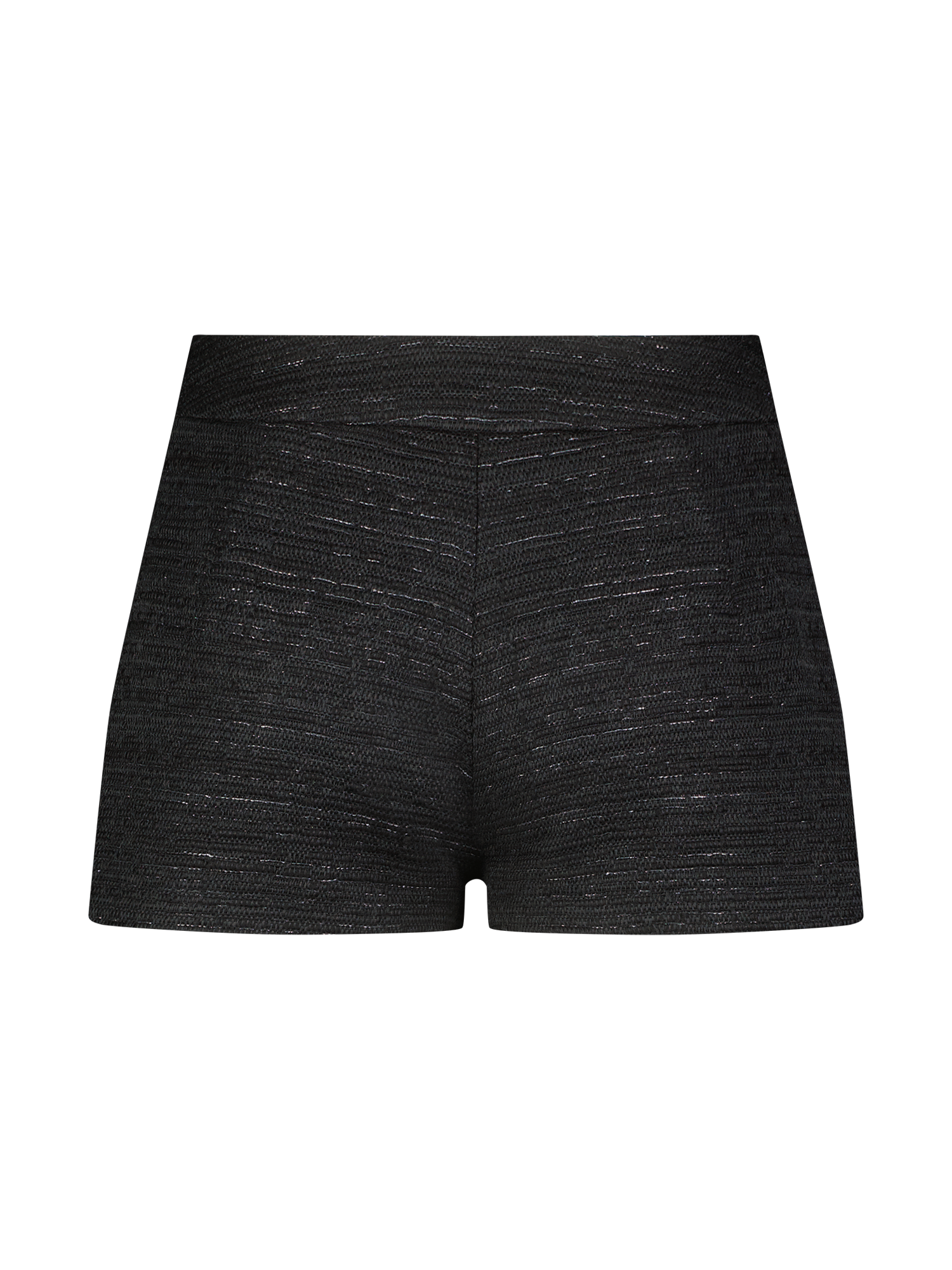 Low-Rise Black Tweed Hot Short