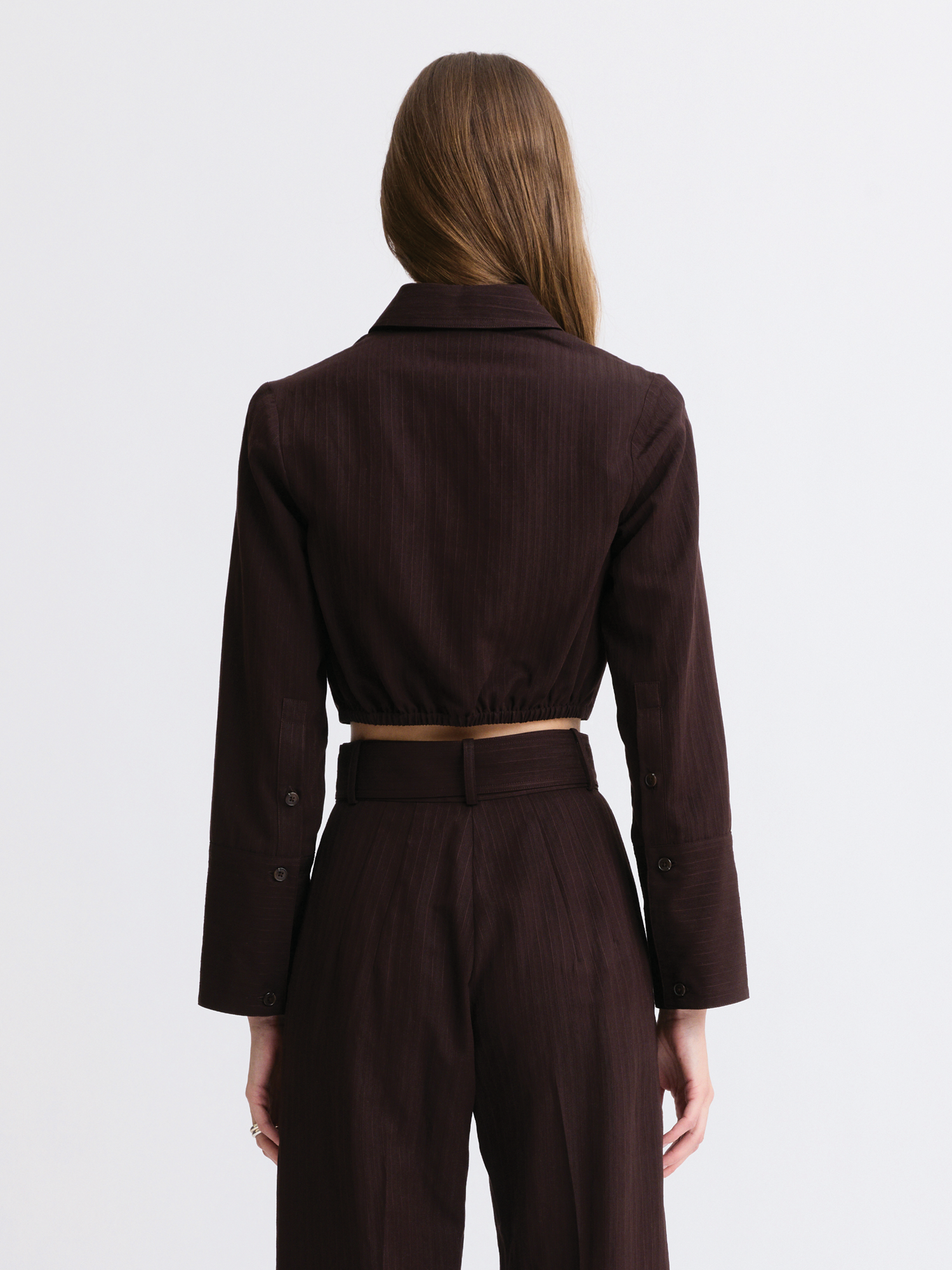 Twist Brown Stripe Button Up